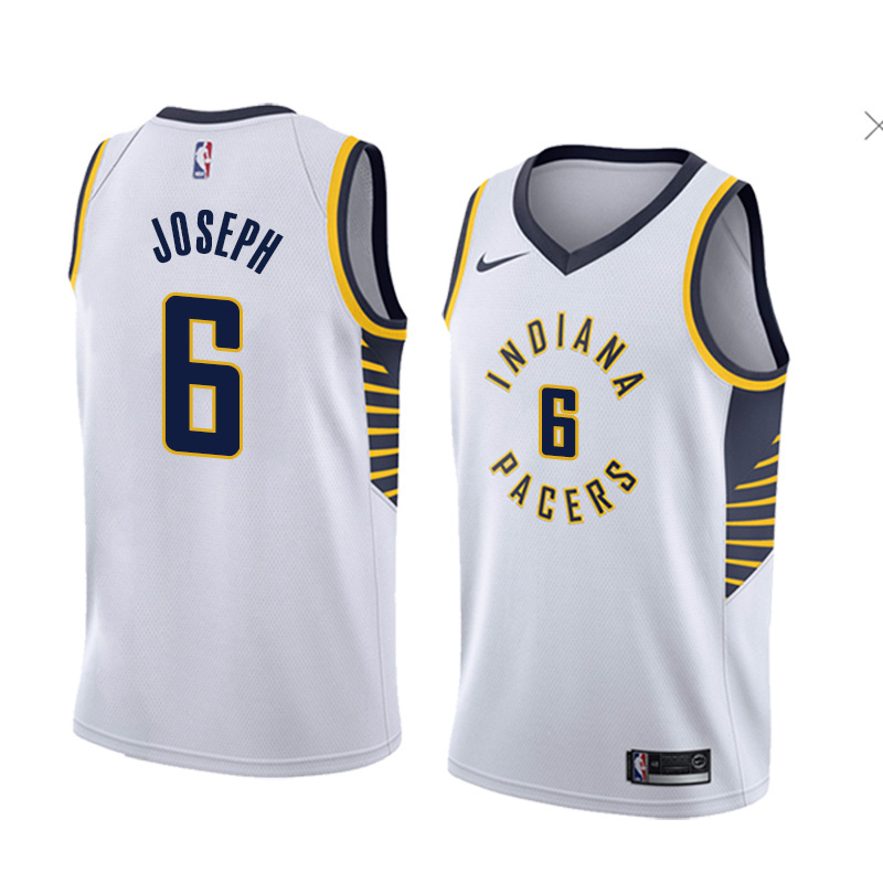 NBA Men Indiana Pacers White #6 JOSEPH Jersey High Quality Name and Number Print - leoleo123123