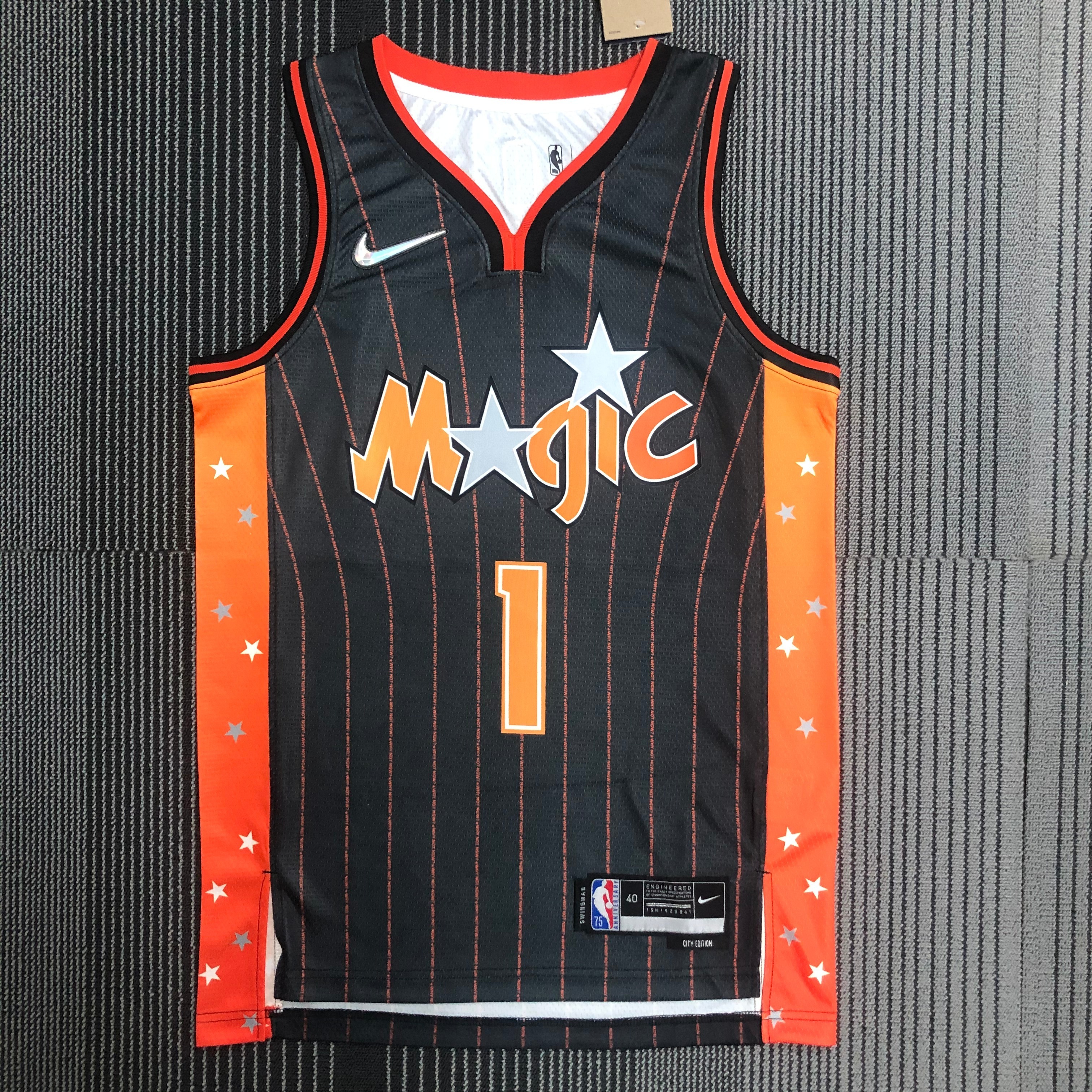 NBA Season 75th Anniversary 2022 Orlando Magic #1 McGRADY Brown Jersey High Quality Name and Number Print - leoleo123123