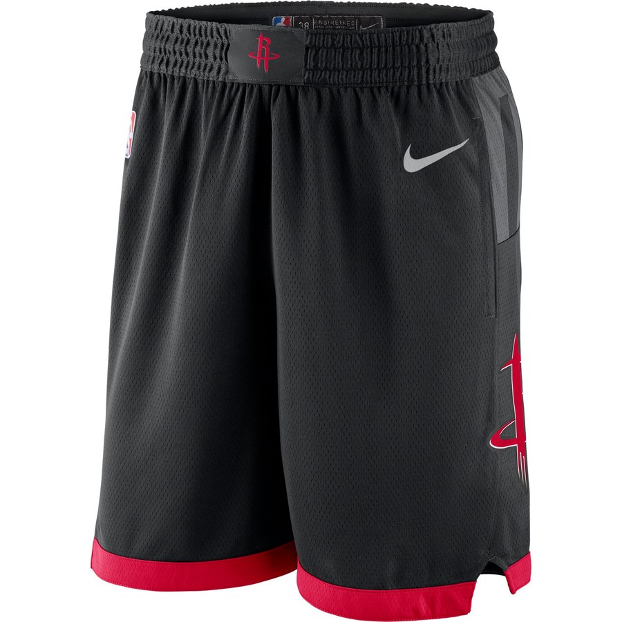 NBA Men Houston Rockets Black Pant Short High Quality Name and Number Print - leoleo123123