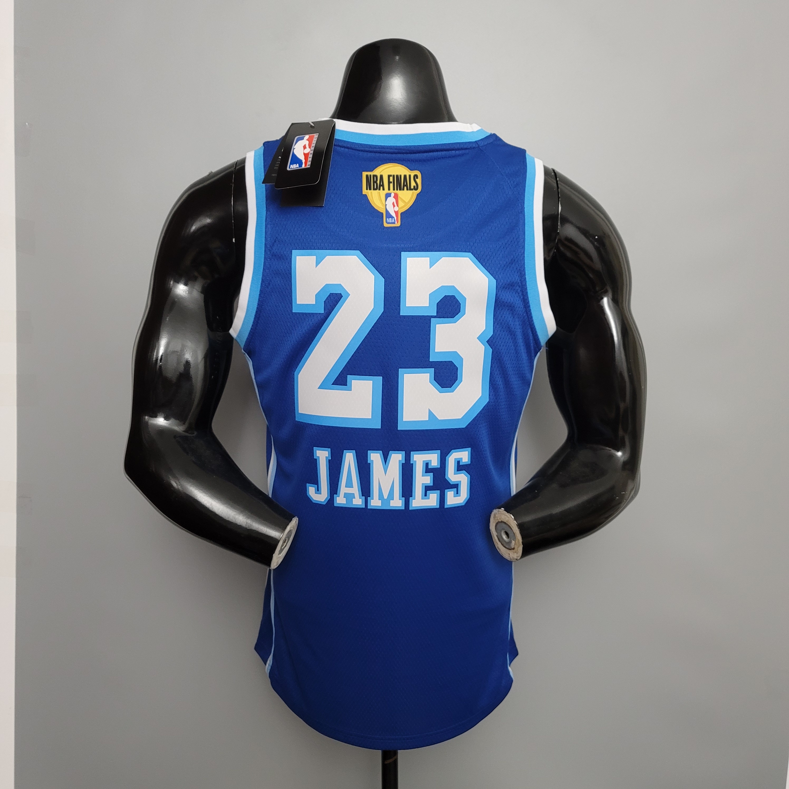 NBA Finals Men Los Angeles Lakers Retro in Latin #23 JAMES Blue Round Neck Jersey High Quality Name and Number Print - leoleo123123