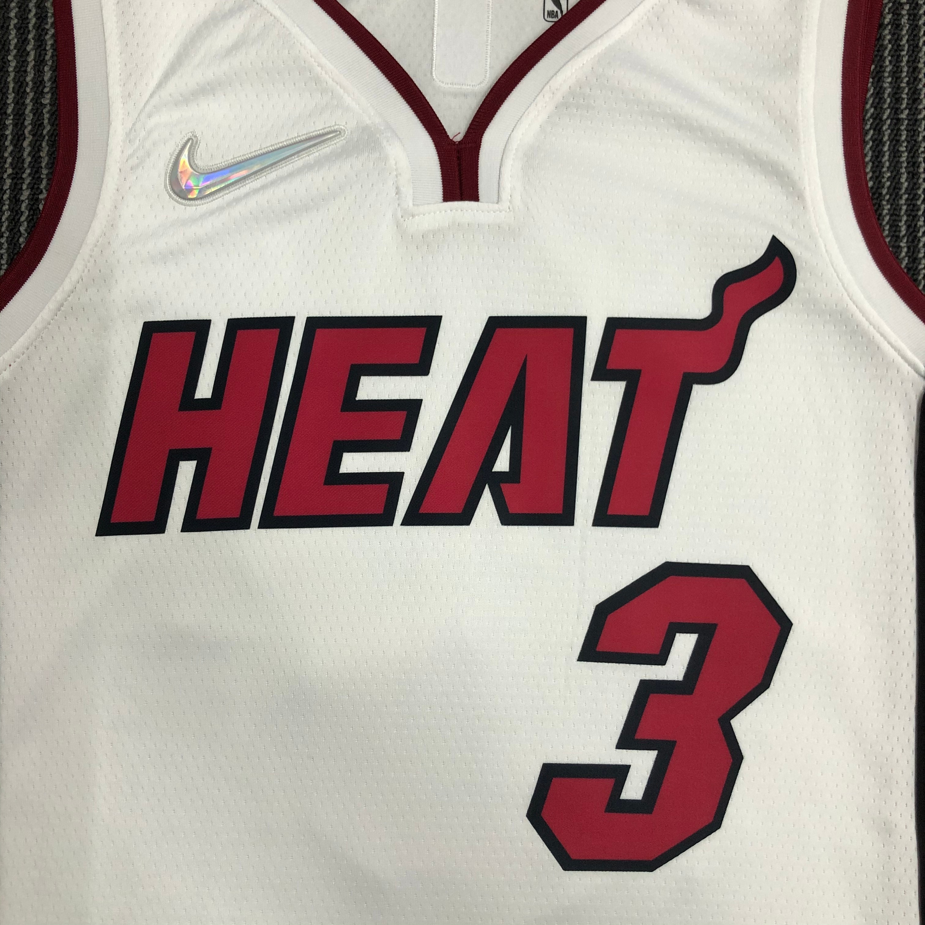 NBA Men 75th Anniversary Miami Heat White #3 WADE Jersey High Quality Name and Number Print - leoleo123123