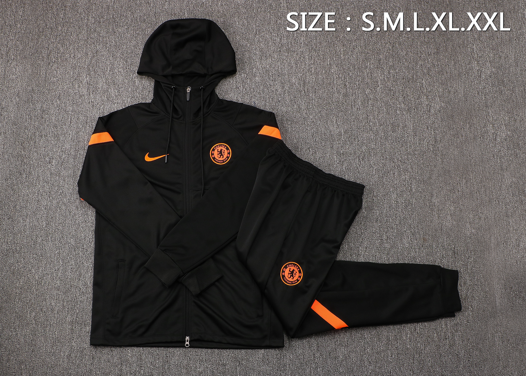 21/22 Chelsea Black Jacket Tracksuit with Cap Thai Quality - leoleo123123