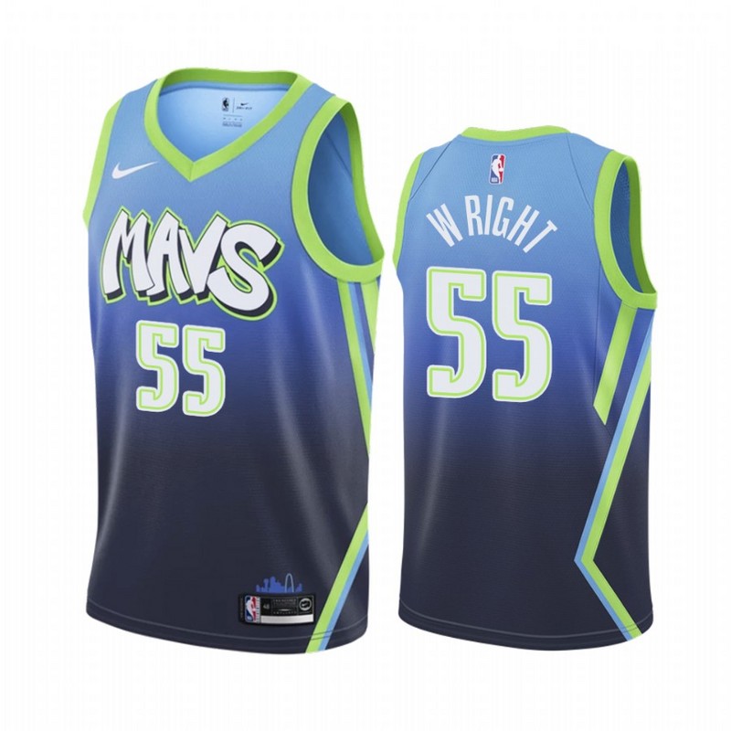 NBA Men Dallas Mavericks Gradient Blue #55 W RIGHT Jersey High Quality Name and Number Print - leoleo123123