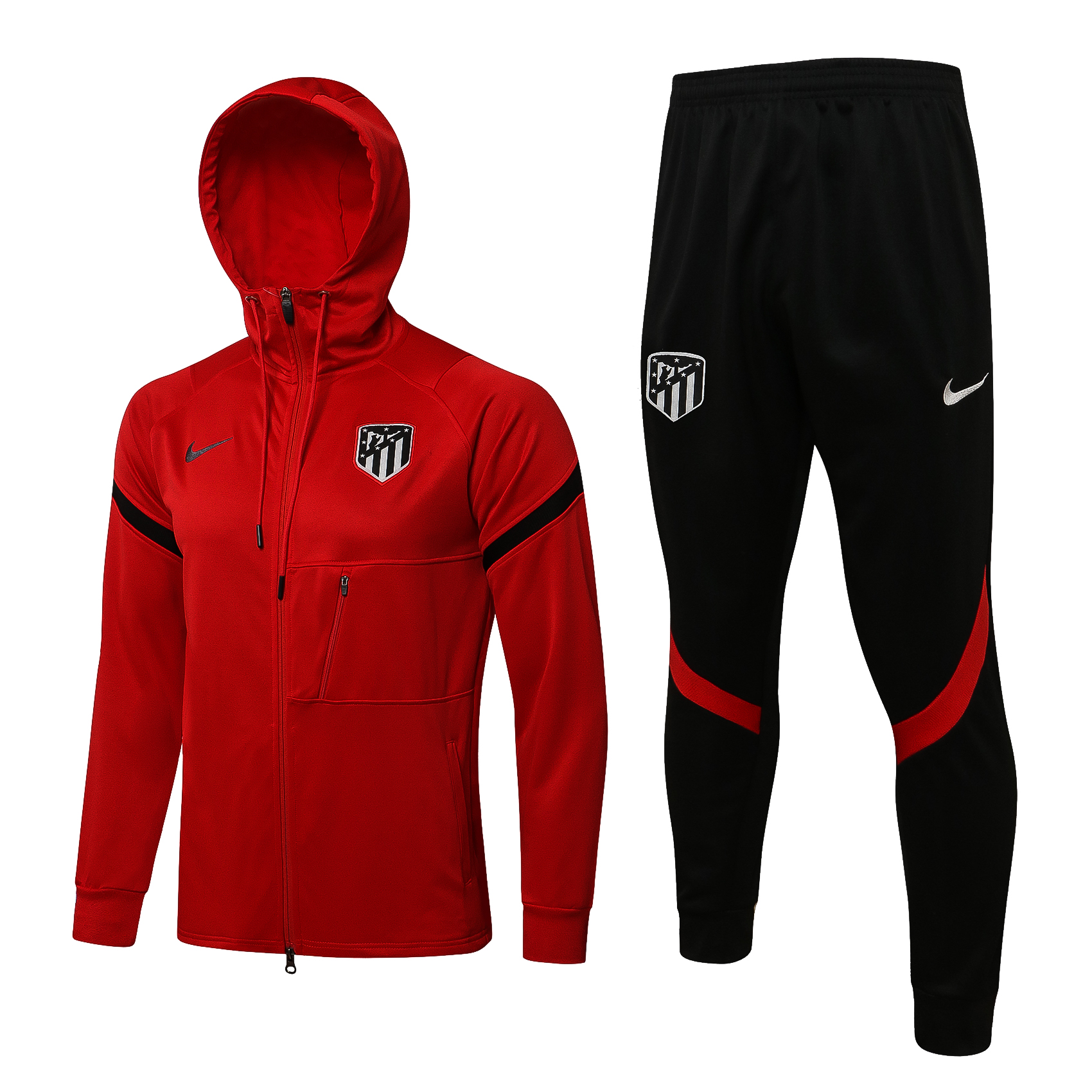 21-22 At Madrid Red Jacket with Cap Tracksuit Thai Quality - leoleo123123