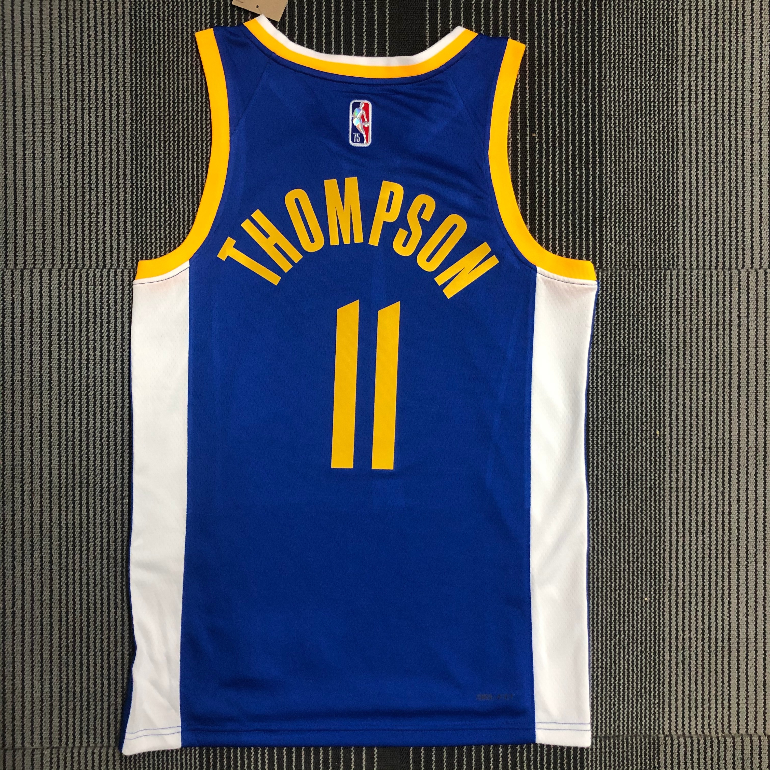 NBA Men 75th Anniversary Golden State Warriors Blue V-neck #11 THOMPSON Jersey High Quality Name and Number Print - leoleo123123
