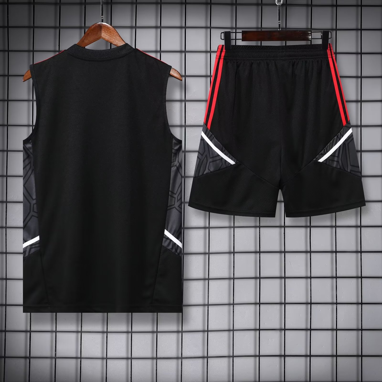 22/23 Manchester United Black Vest Training Tracksuit - leoleo123123