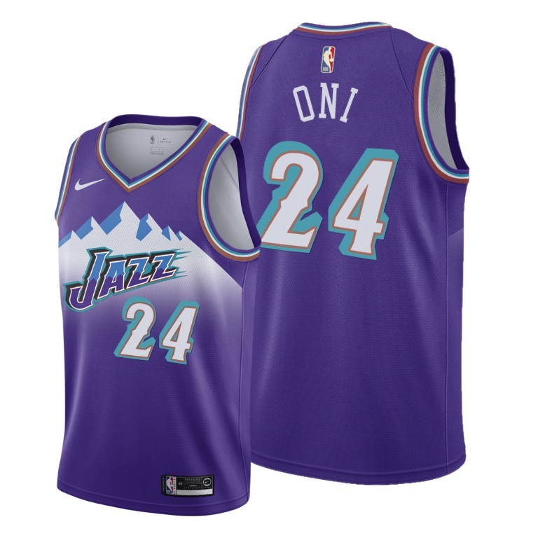 NBA Men Utah Jazz Purple Snow Mountain #24 ONI Jersey High Quality Name and Number Print - leoleo123123