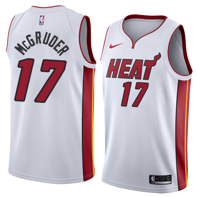 NBA Men Miami Heat White #17 McGRUDER Jersey High Quality Name and Number Print - leoleo123123