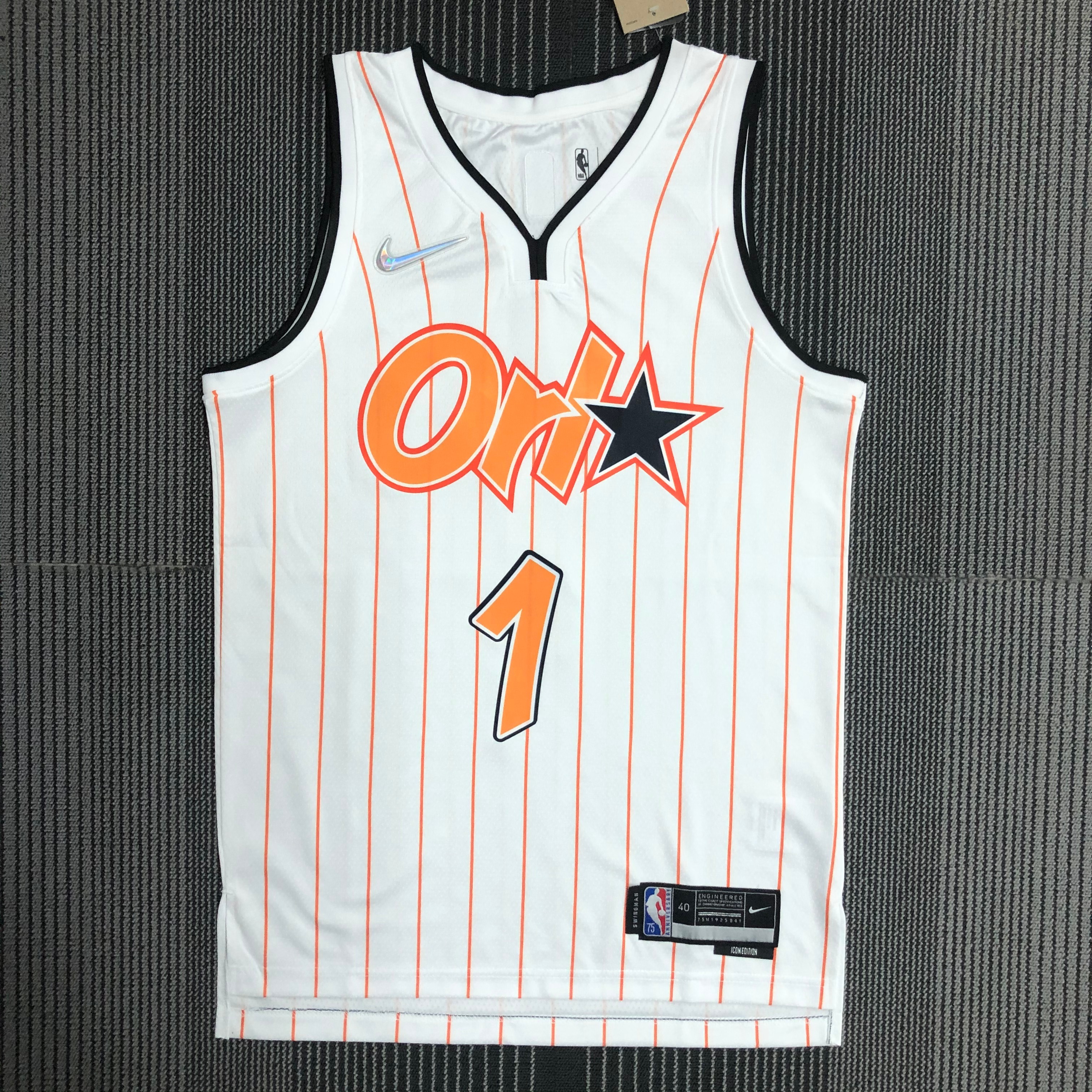 NBA Season 75th Anniversary Orlando Magic #1 McGRADY White Jersey High Quality Name and Number Print - leoleo123123