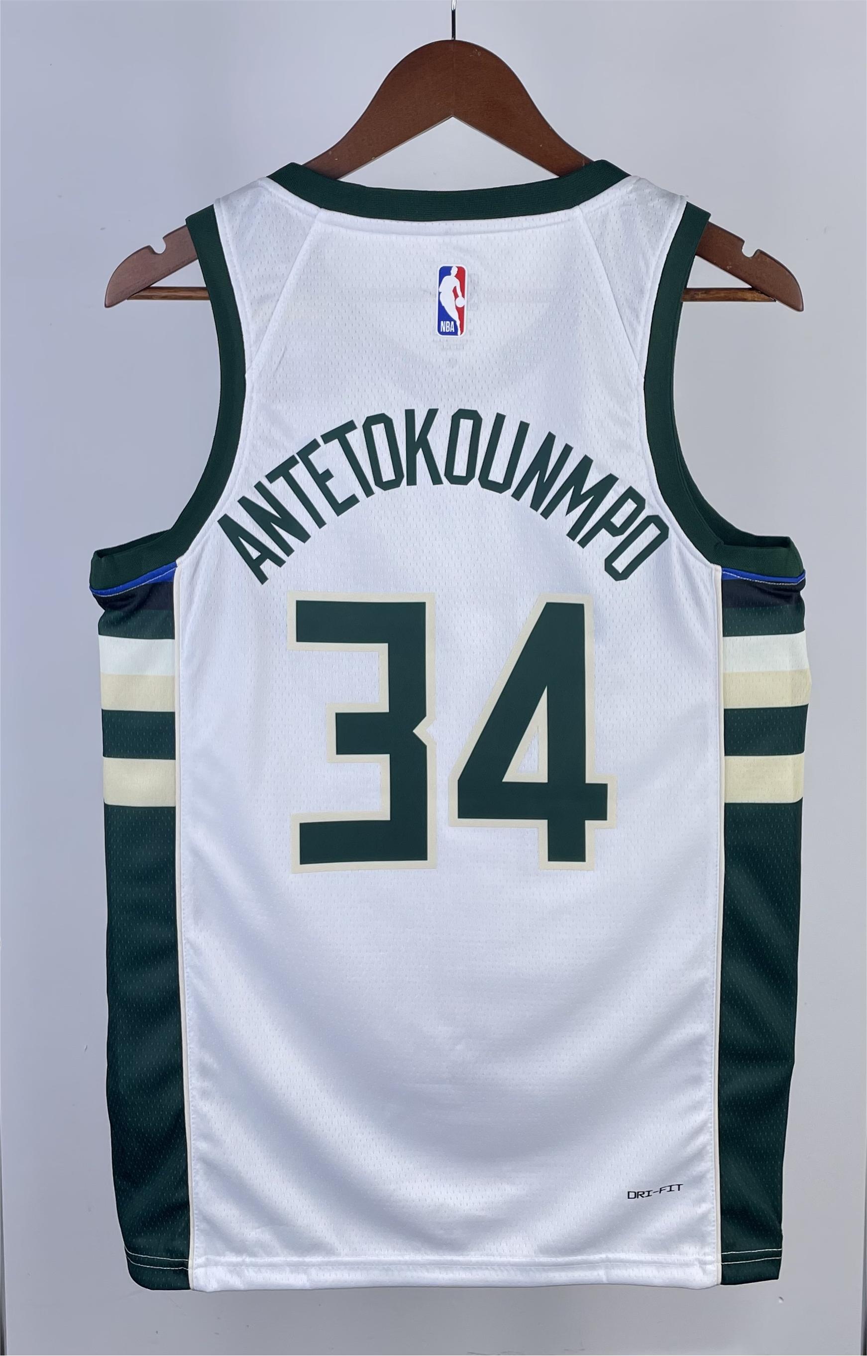 NBA Men 2023 Milwaukee Bucks White #34 ANTETOKOUNMPO Jersey High Quality Name and Number Print - leoleo123123