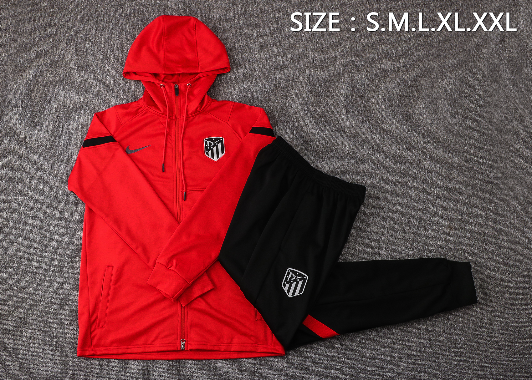 21-22 At Madrid Red Jacket with Cap Tracksuit Thai Quality - leoleo123123