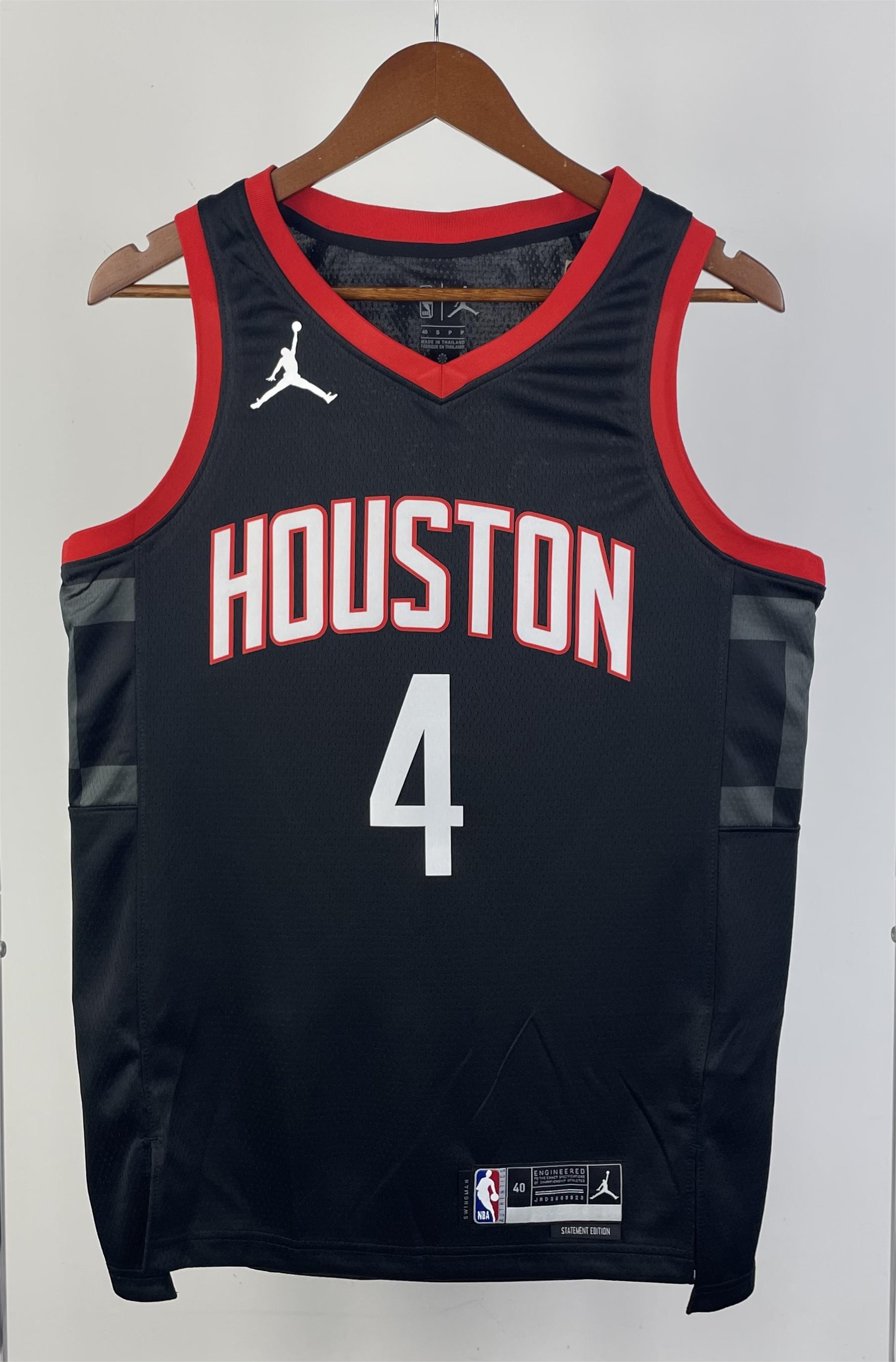NBA Men 2024 Houston Rockets Black #4 GREEN Classics Swingman Jersey - leoleo123123