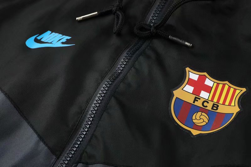 20-21 Barcelona Black Windbreaker Jacket Thai Quality - leoleo123123