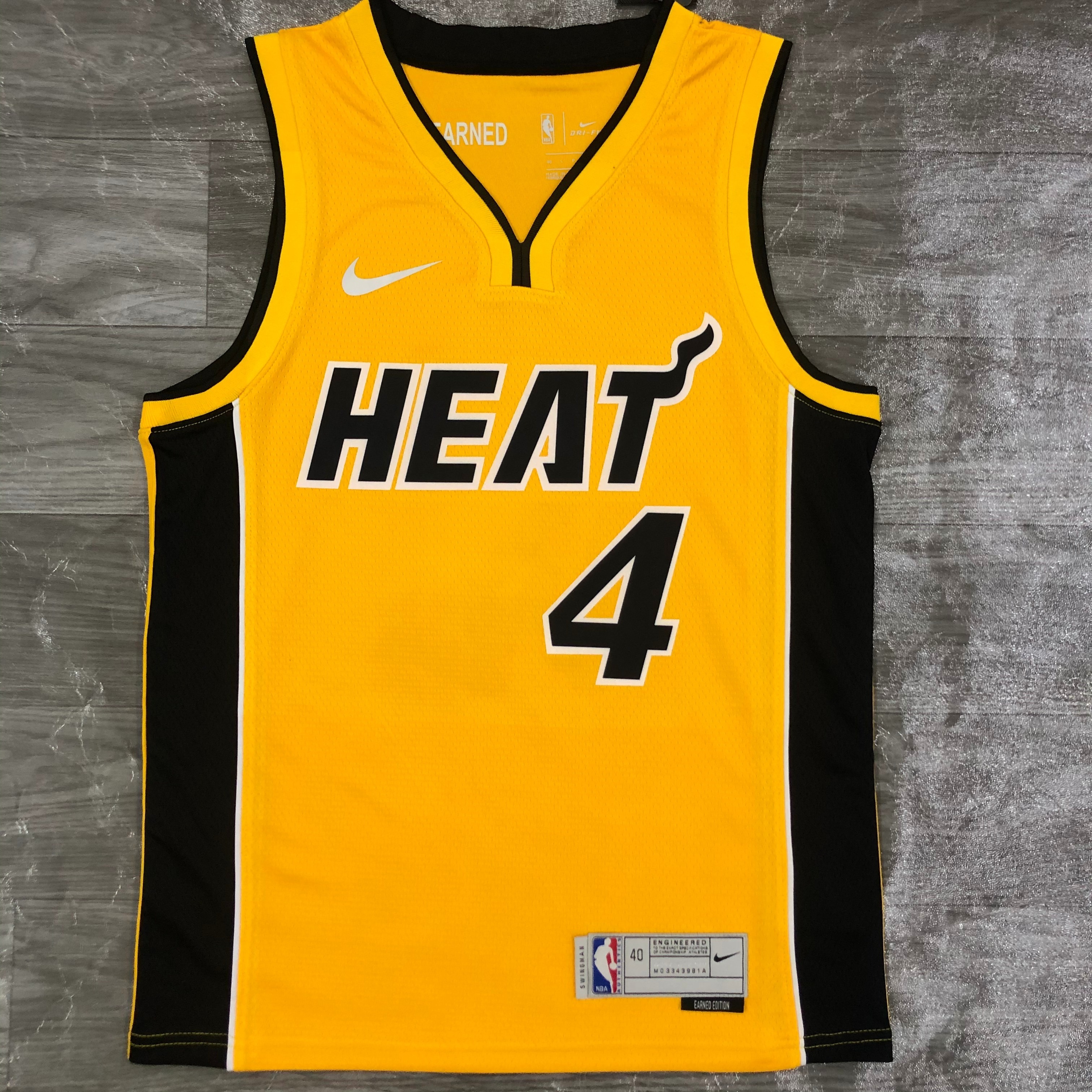 NBA Men Season 2021 Miami Heat Yellow Award Version #4 OLADIPO Jersey High Quality Name and Number Print - leoleo123123
