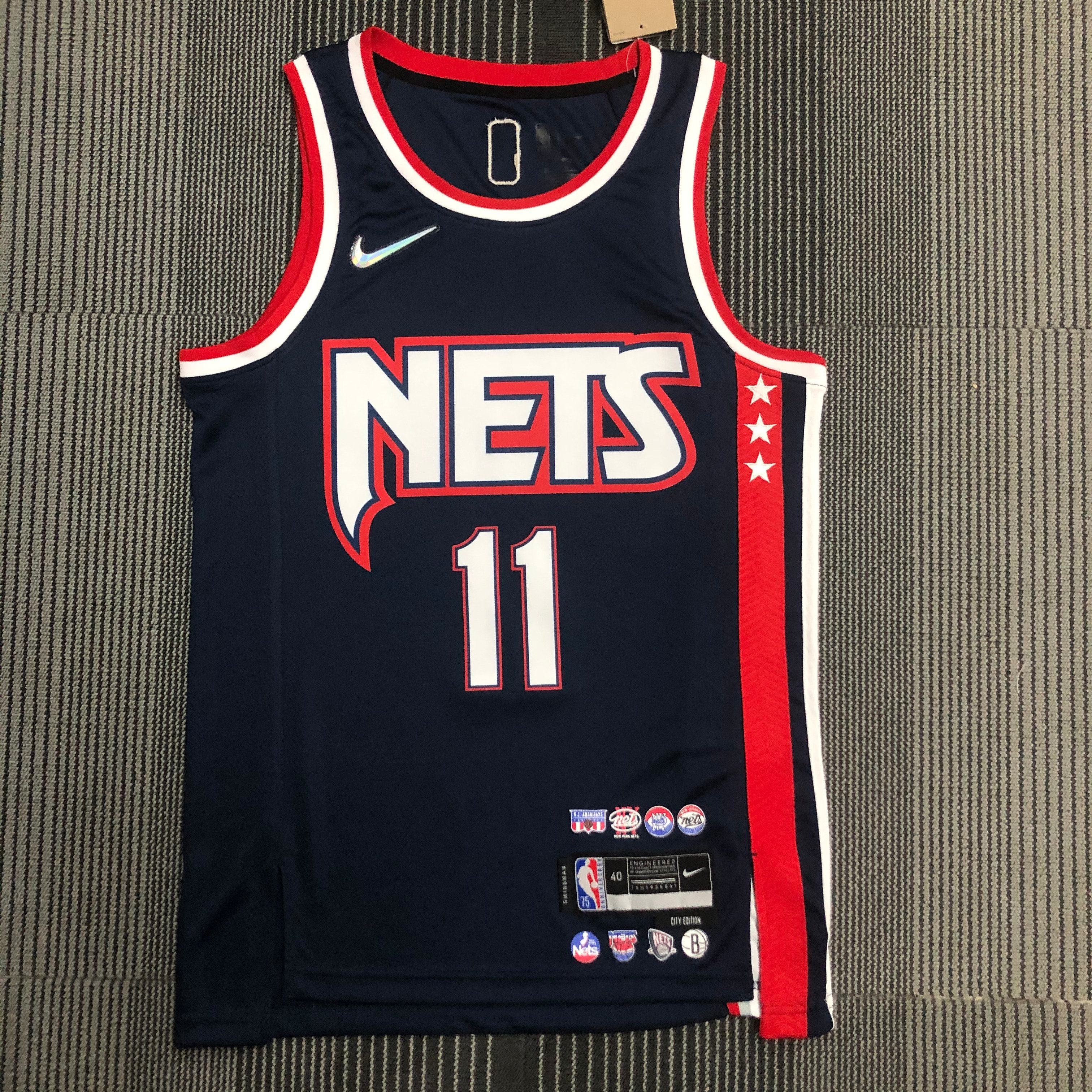 NBA Season 2022 75th Anniversary Brooklyn Nets Black #11 IRVING Jersey High Quality Name and Number Print - leoleo123123