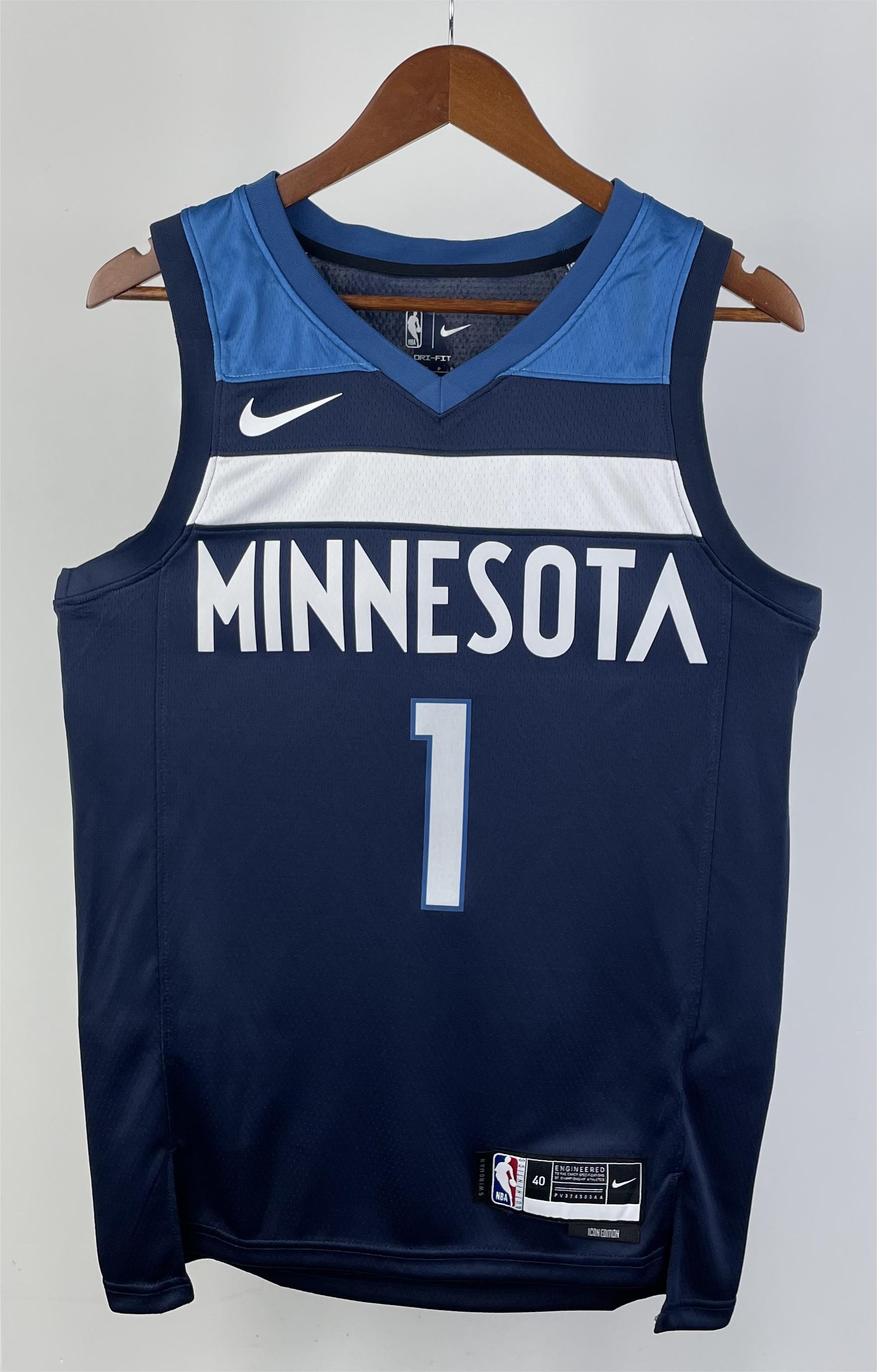 NBA Men 2023 Minnesota Timberwolves Blue #1 ANDERSON Jersey High Quality Name and Number Print - leoleo123123