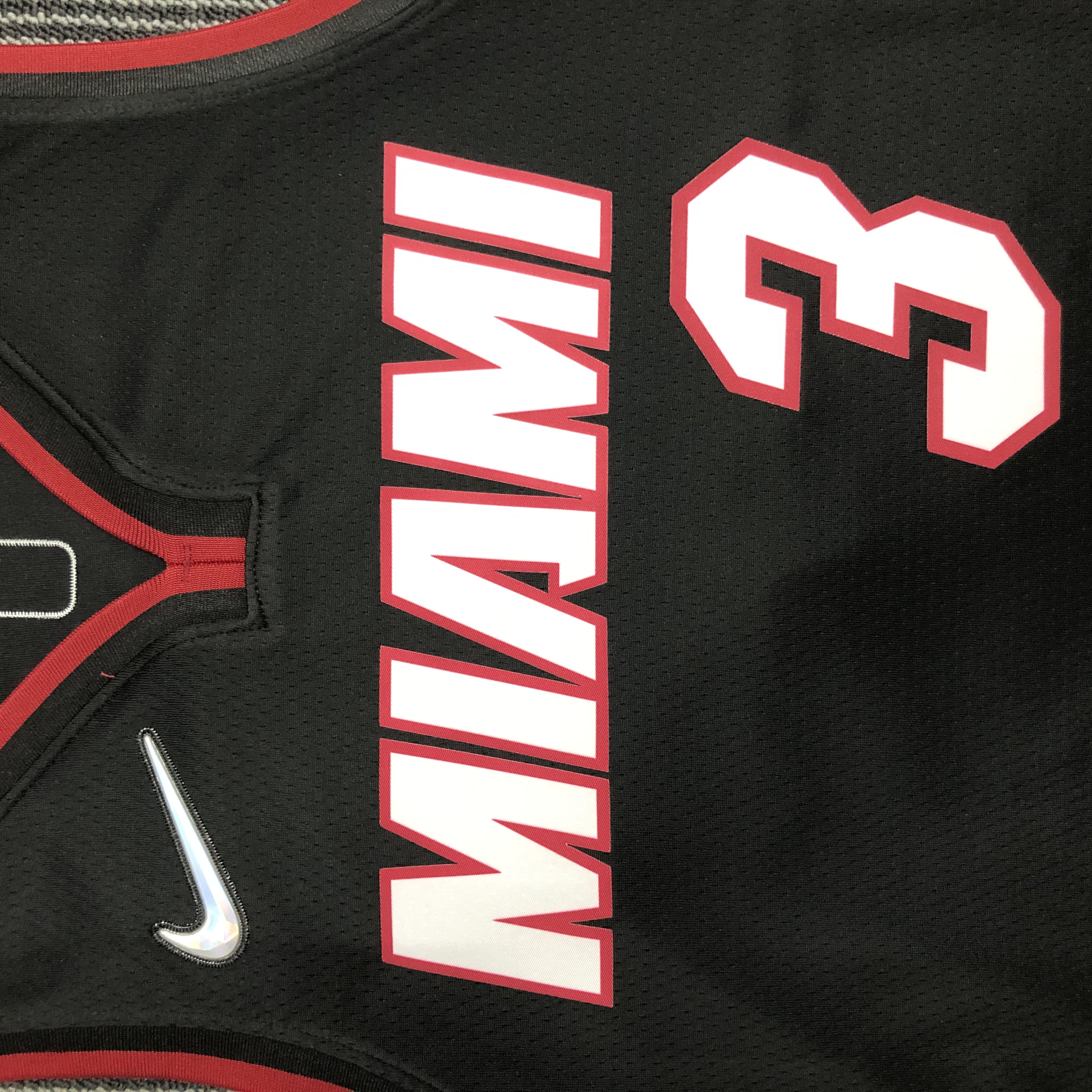NBA Men 75th Anniversary Miami Heat Black #3 WADE Jersey High Quality Name and Number Print - leoleo123123