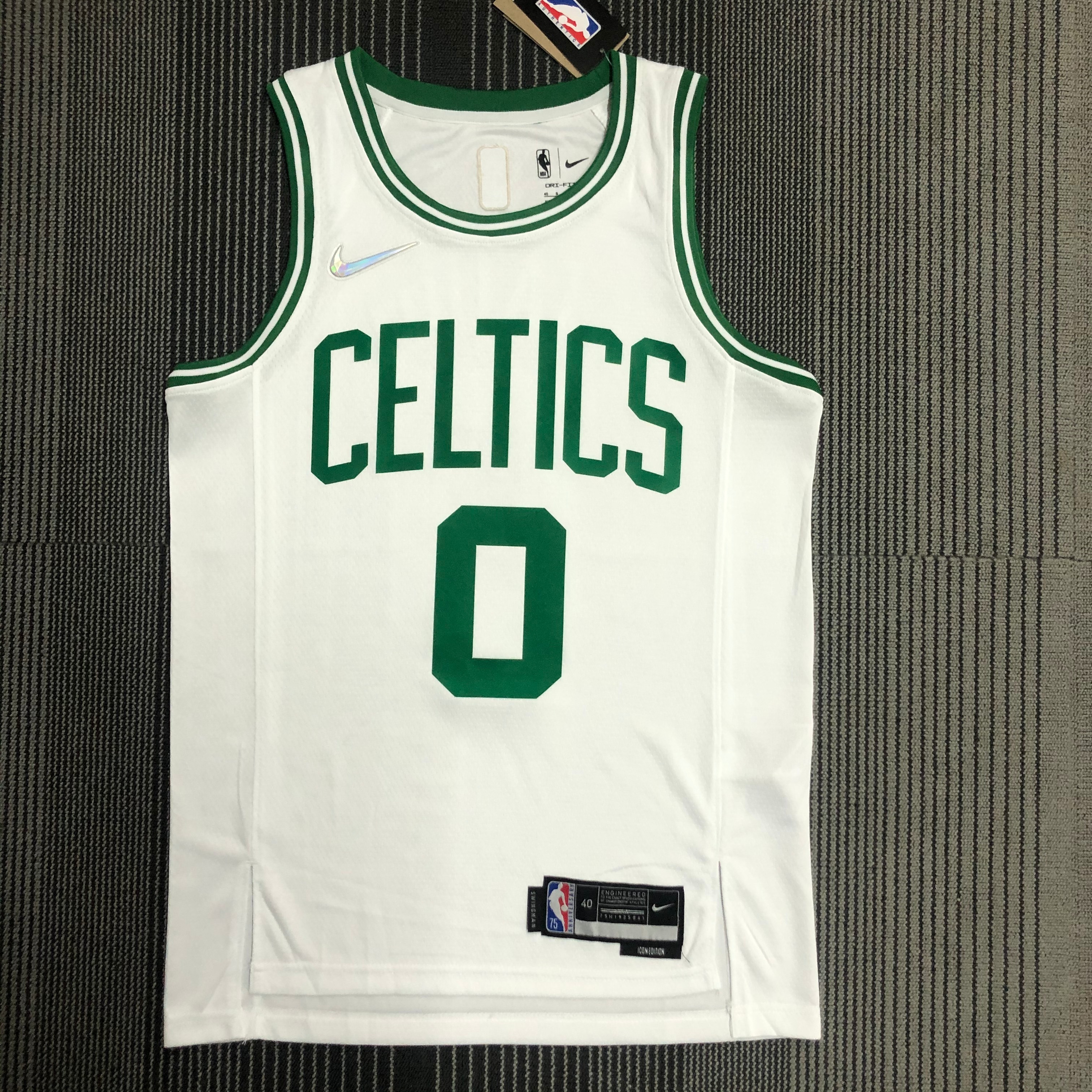 NBA 75th Anniversary Boston Celtics White #0 TATUM Jersey High Quality Name and Number Print - leoleo123123