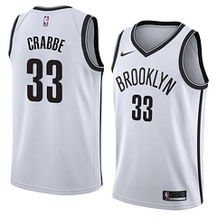 NBA Men New Brooklyn Nets White #33 CRABBE Jersey High Quality Name and Number Print - leoleo123123