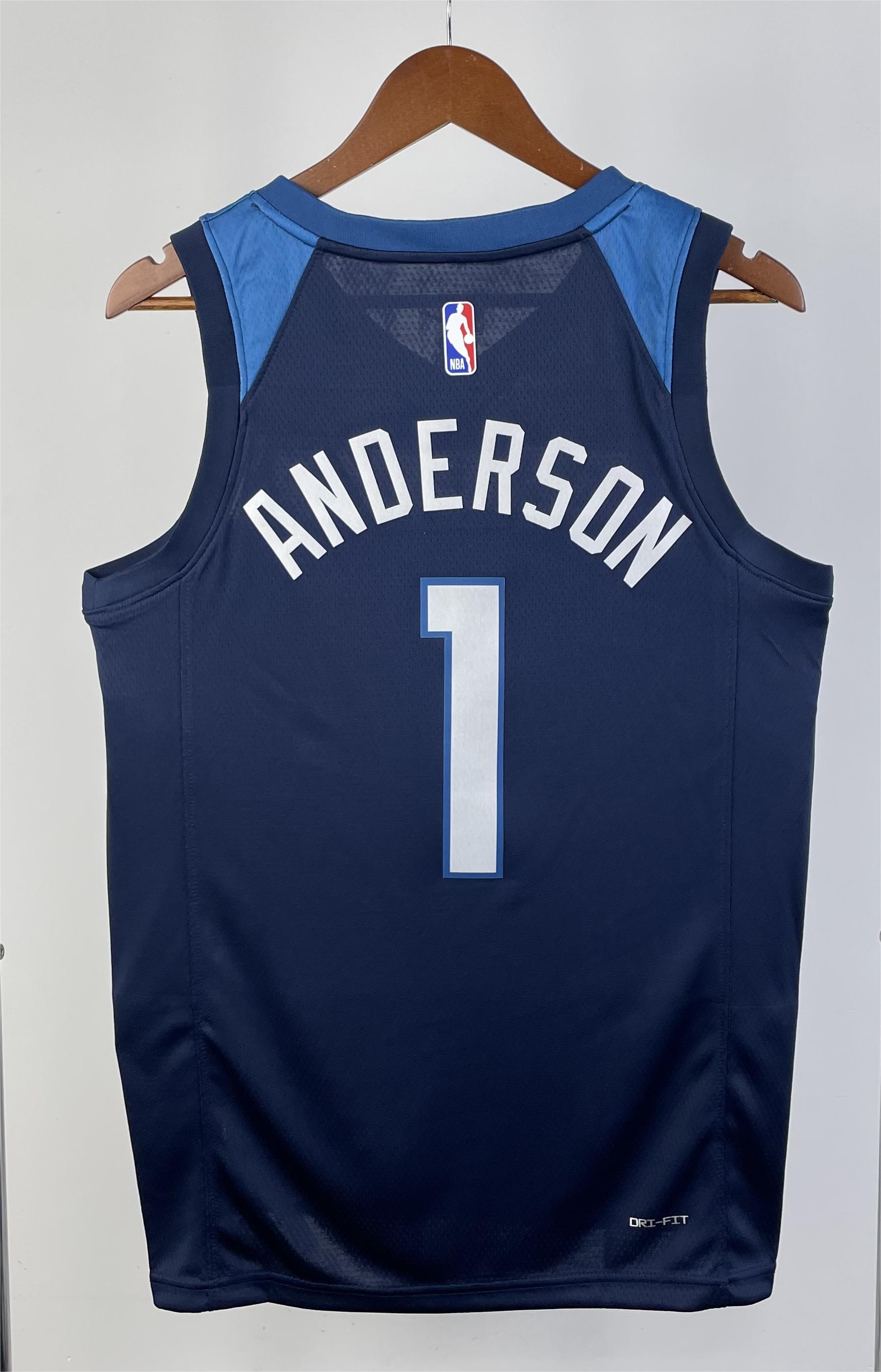 NBA Men 2023 Minnesota Timberwolves Blue #1 ANDERSON Jersey High Quality Name and Number Print - leoleo123123