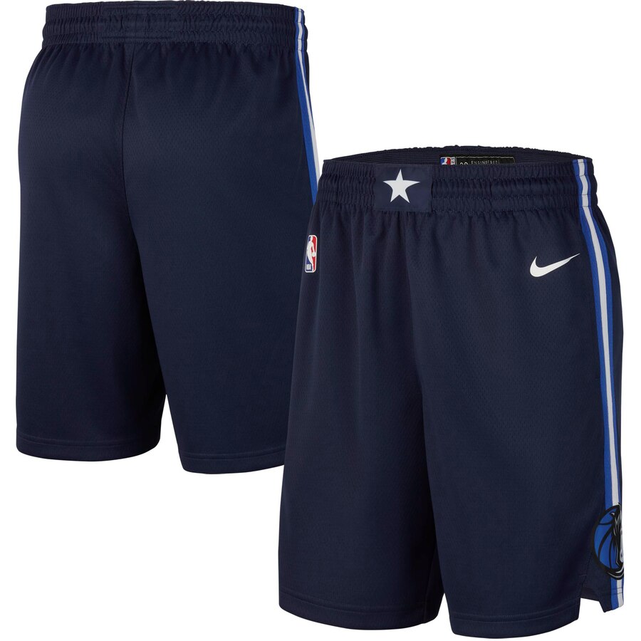 NBA Men Dallas Mavericks Dark Blue with Snow Mountain Pant Short High Quality Name and Number Print - leoleo123123