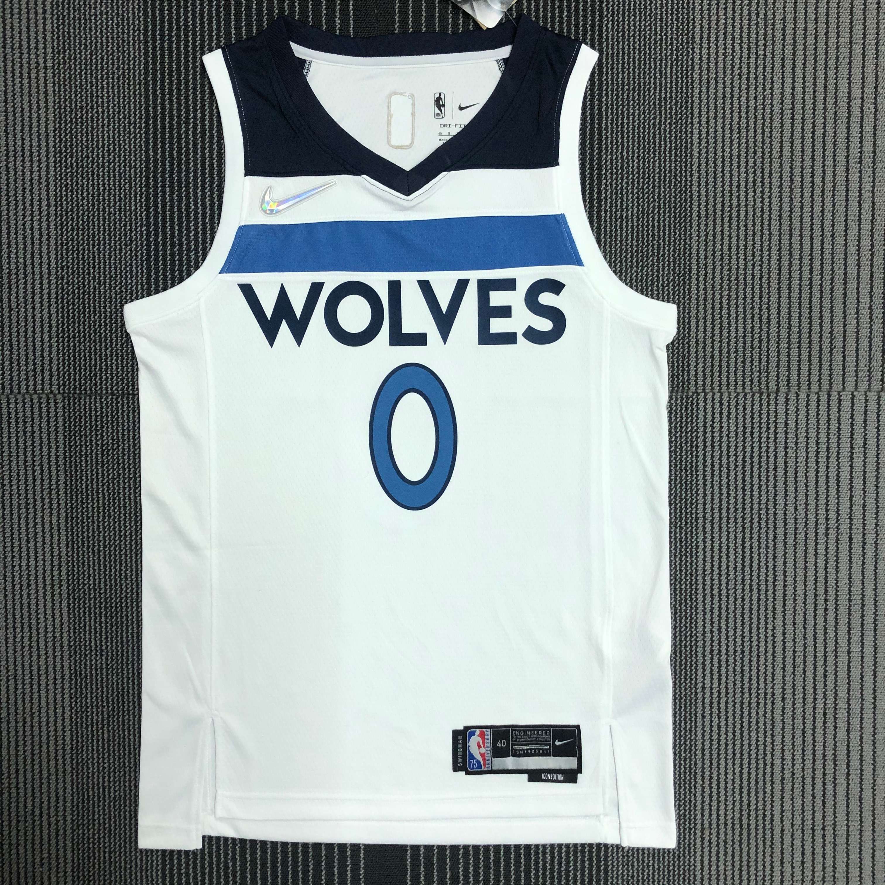 NBA Men 75th Anniversary Minnesota Timberwolves White #0 RUSSELL Jersey High Quality Name and Number Print - leoleo123123
