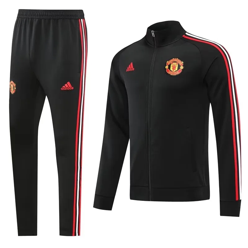 22-23 Man United Black with Red Lines Jacket Tracksuit Thai Quality - leoleo123123
