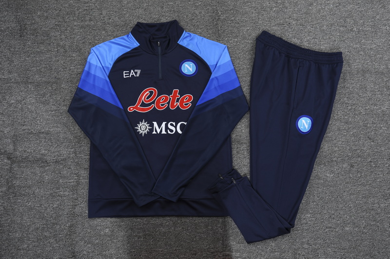 22/23 Napoli Blue with Zipper Sweater Tracksuit Thai Quality - leoleo123123