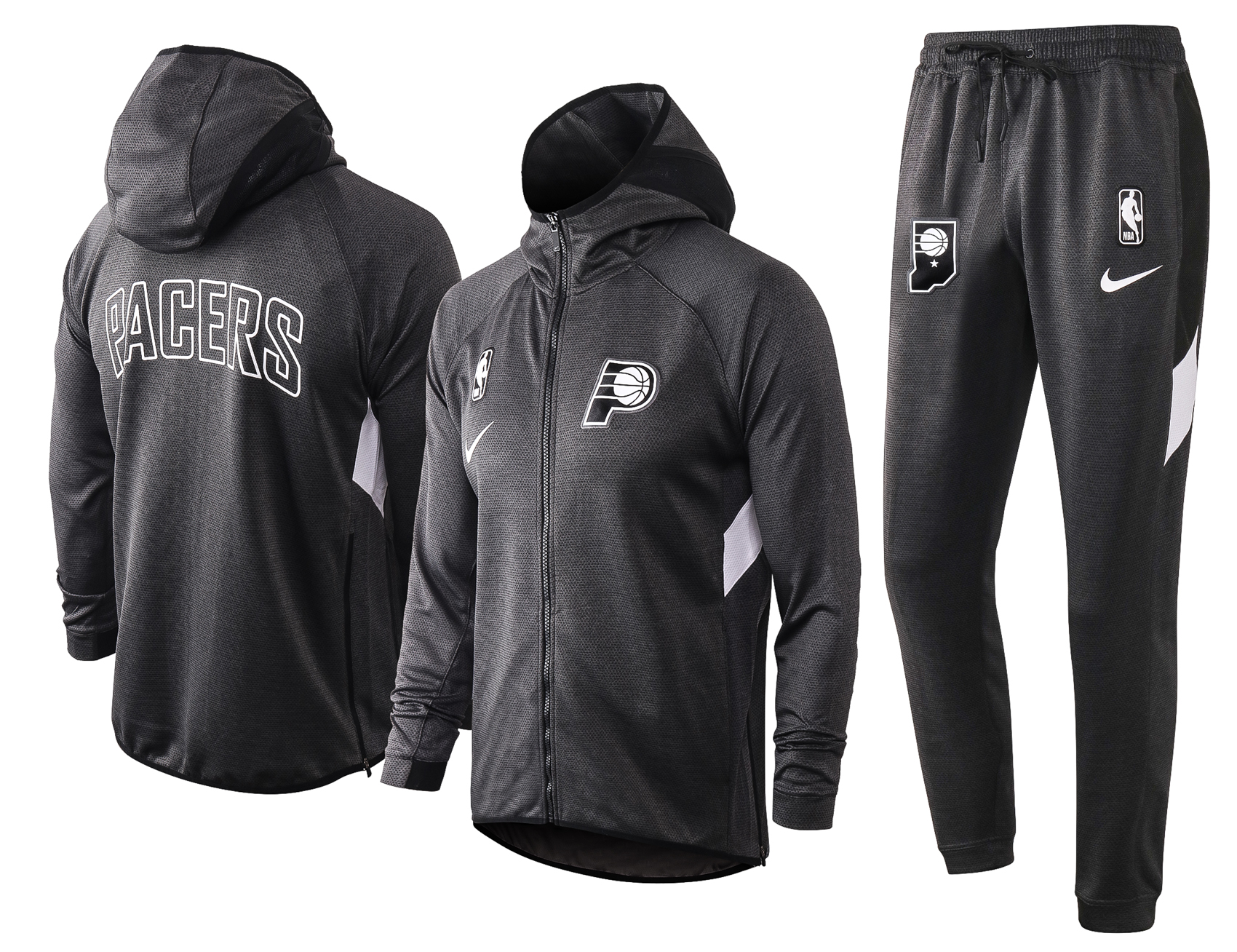NBA Indiana Pacers Dark Grey with Cap Jacket Tracksuit High Quality - leoleo123123