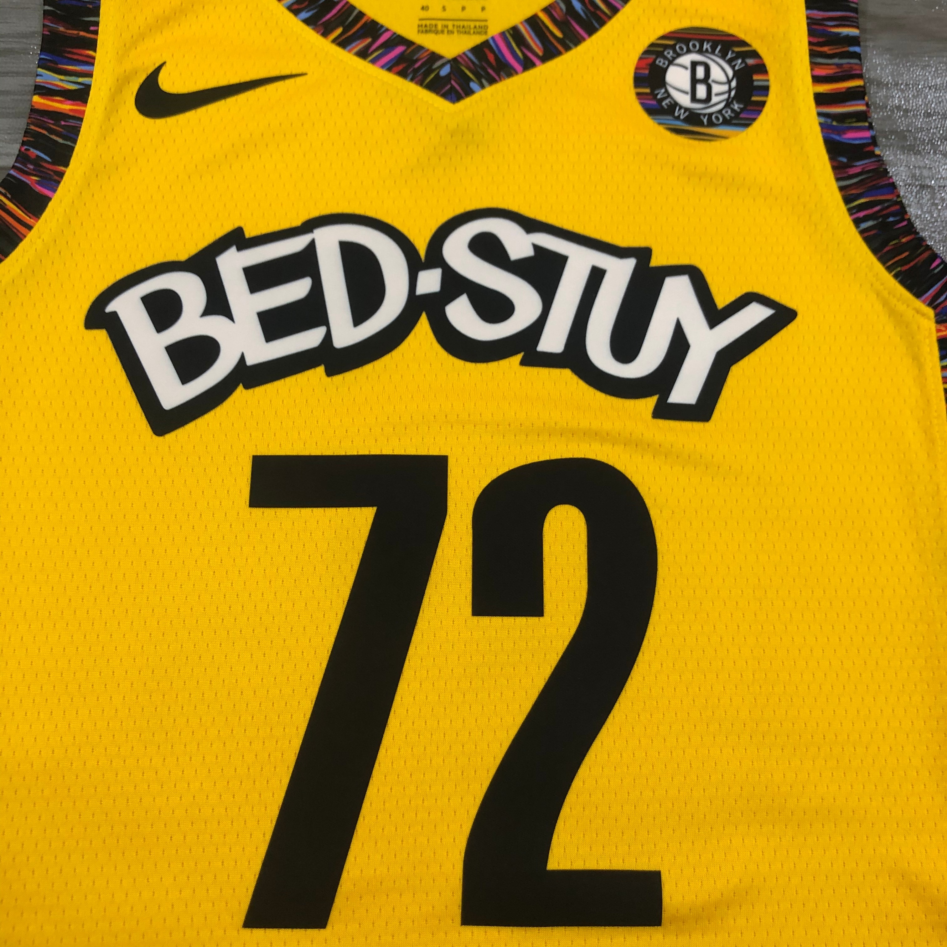 NBA Men Brooklyn Nets Yellow #72 BIGGIE Jersey High Quality Name and Number Print - leoleo123123