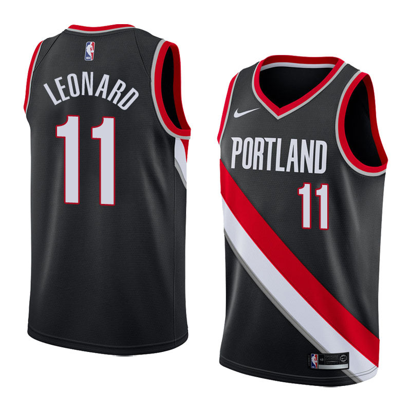 NBA Portland Trail Blazers Black #11 LEONARD Jersey High Quality Name and Number Print - leoleo123123