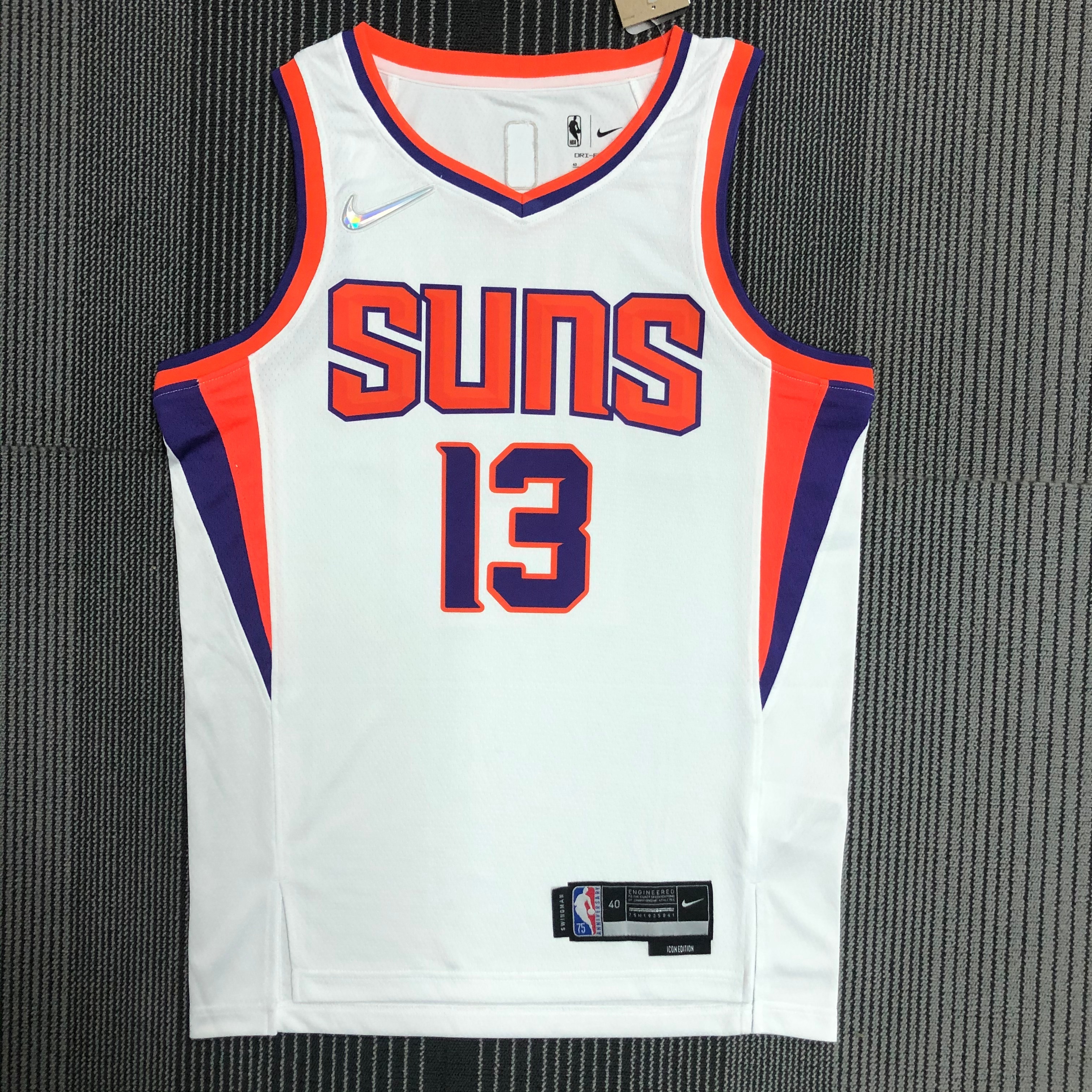 NBA Men 75 Anniversary Phoenix Suns White #13 NASH Jersey High Quality Name and Number Print - leoleo123123