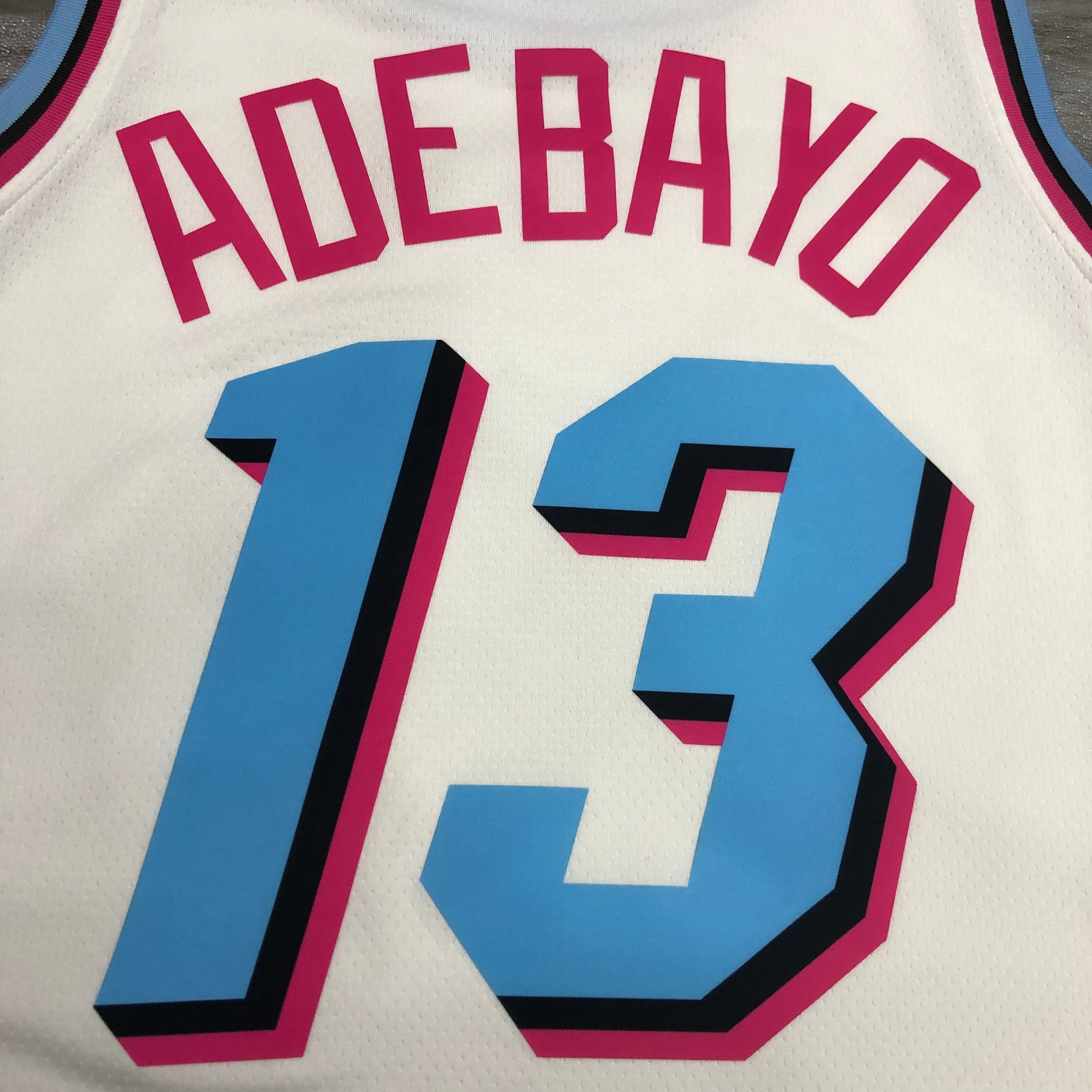 NBA Men Miami Heat White City #13 ADEBAYO Jersey High Quality Name and Number Print - leoleo123123