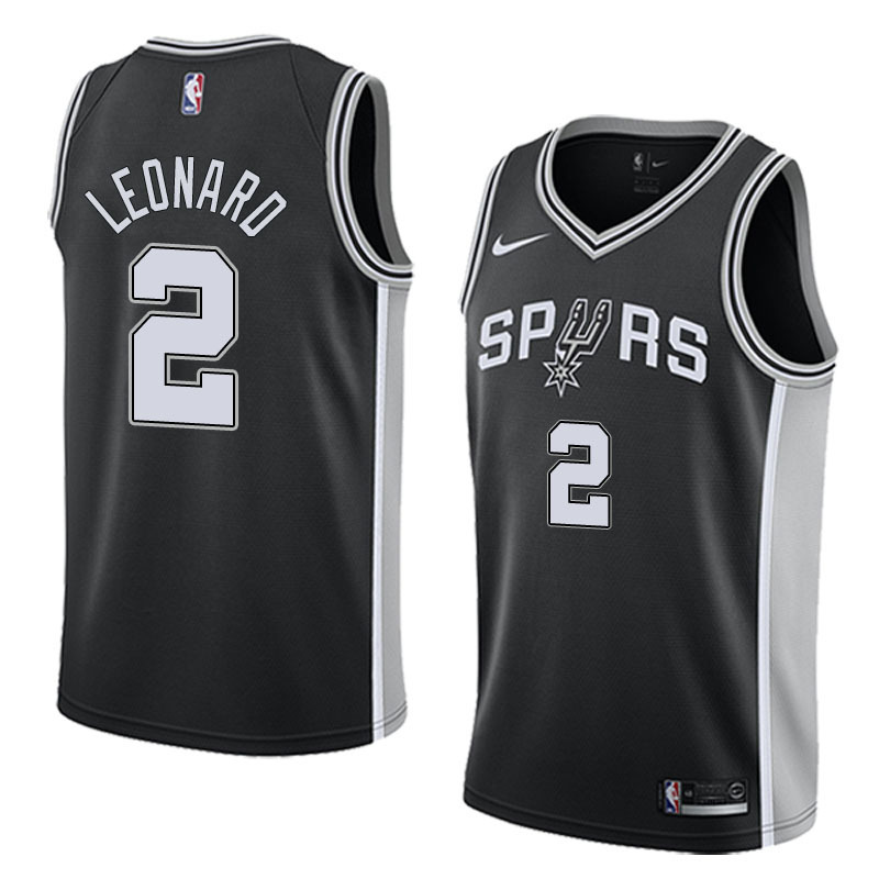 NBA Men San Antonio Spurs Black #2 LEONARD Jersey High Quality Name and Number Print - leoleo123123