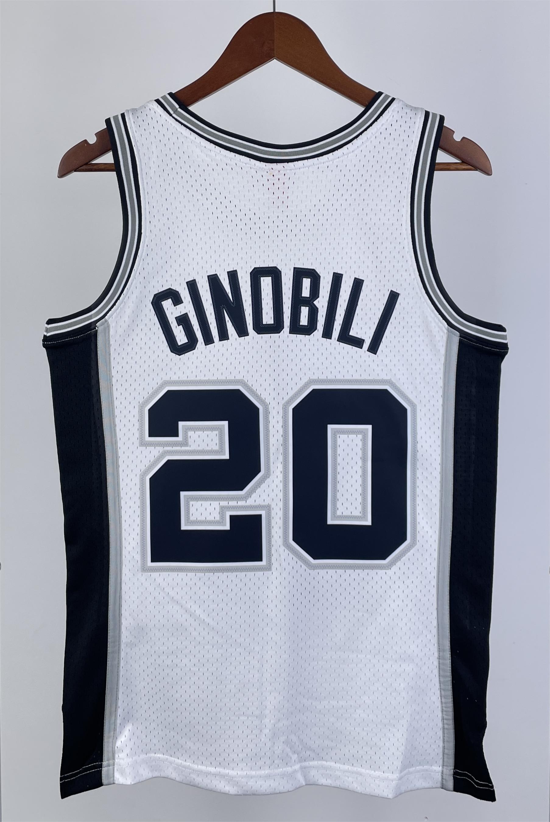 NBA Men 02-03 San Antonio Spurs White #20 GINOBILI Classics Swingman Jersey - leoleo123123