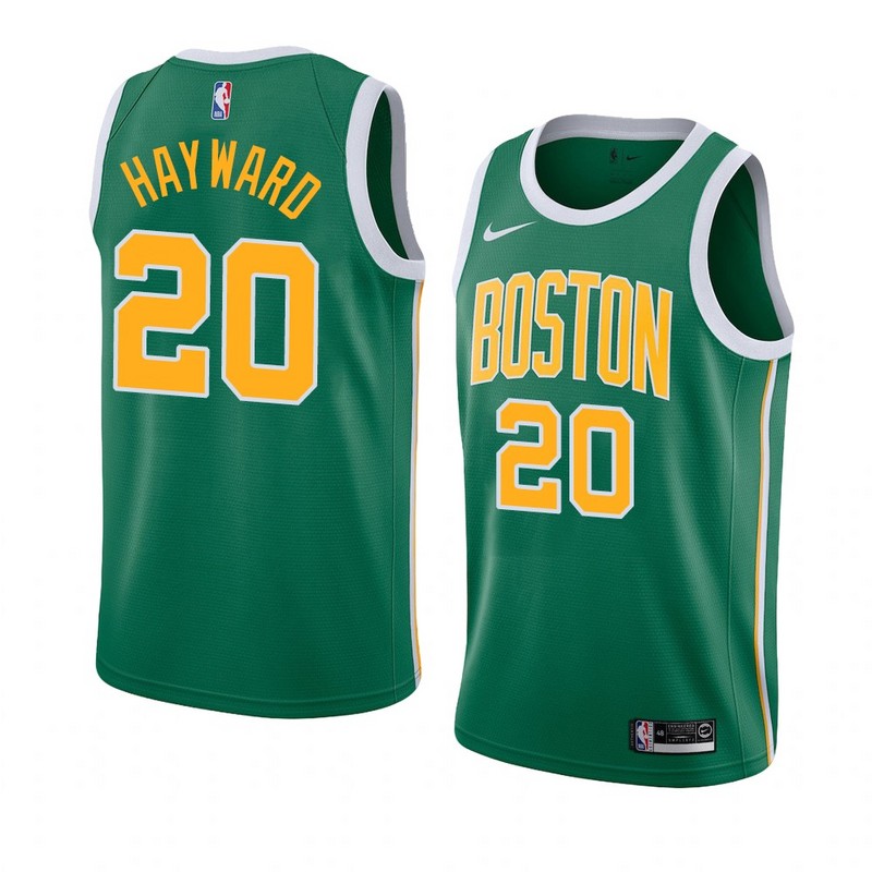 NBA Boston Celtics Green with Yellow Name #20 HAYWARD Jersey High Quality Name and Number Print - leoleo123123