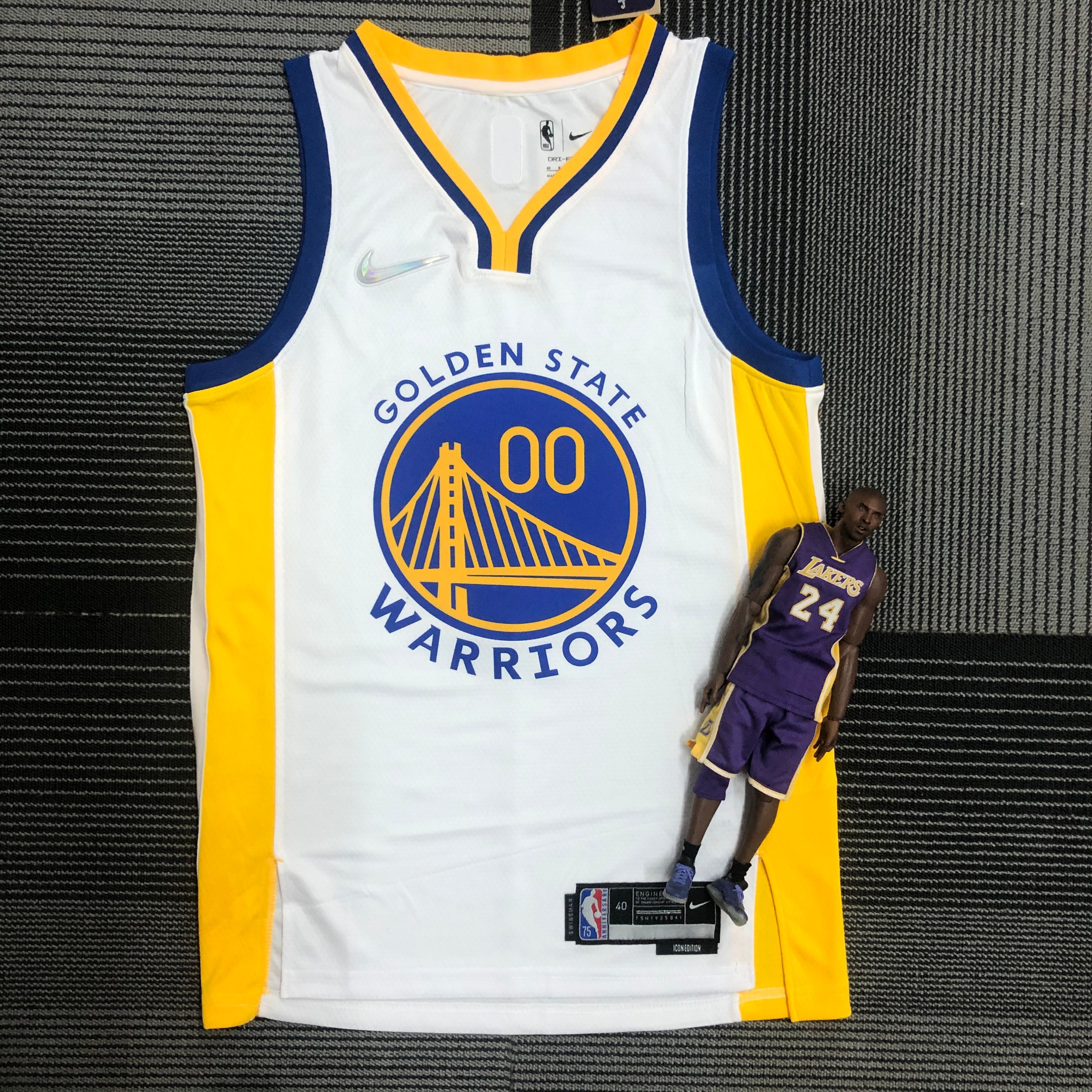 NBA Men 75th Anniversary Golden State Warriors White V-neck #00 KUMINGA Jersey High Quality Name and Number Print - leoleo123123