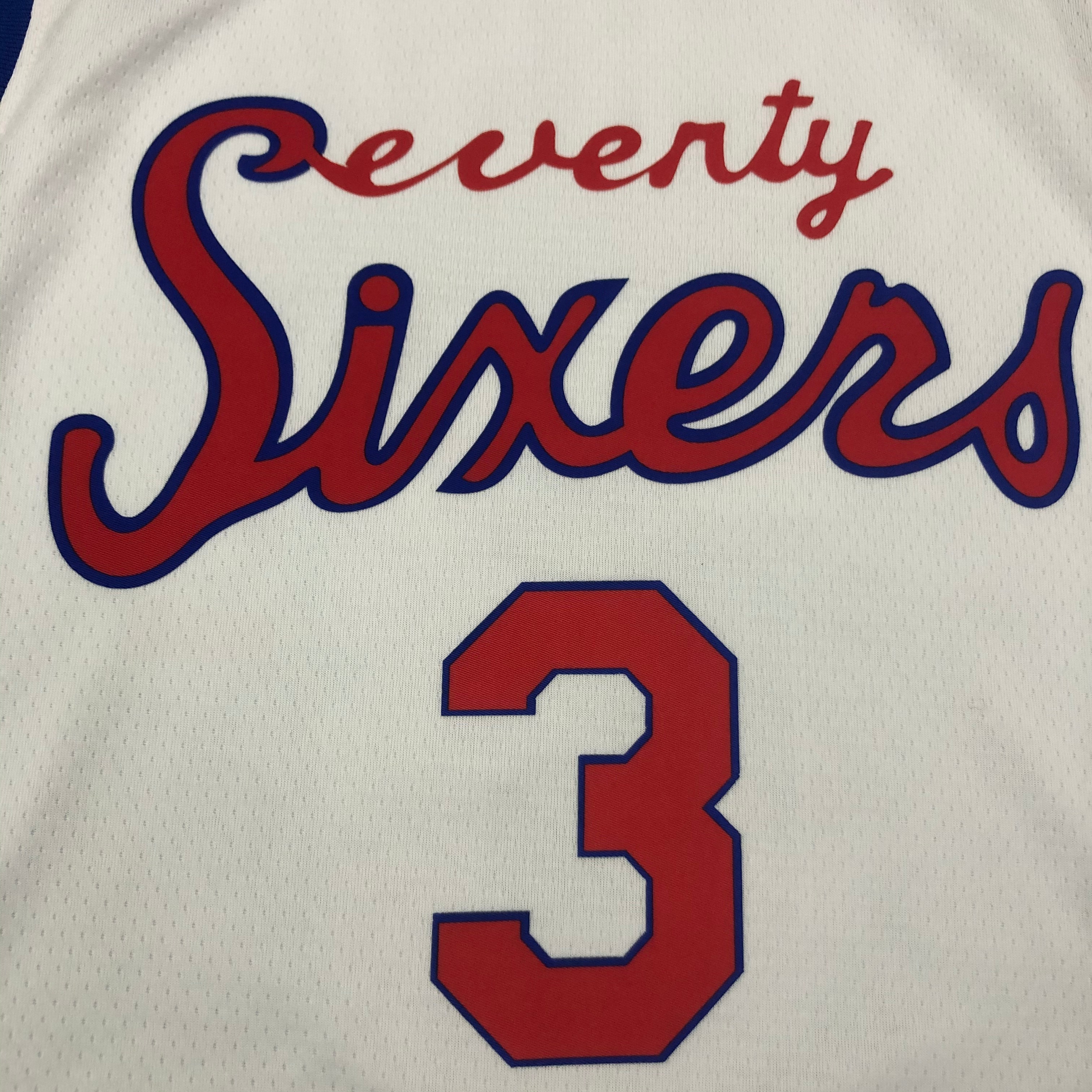 NBA Men Philadelphia 76ers 19-20 Season White #3 IVERSON Jersey High Quality Name and Number Print - leoleo123123