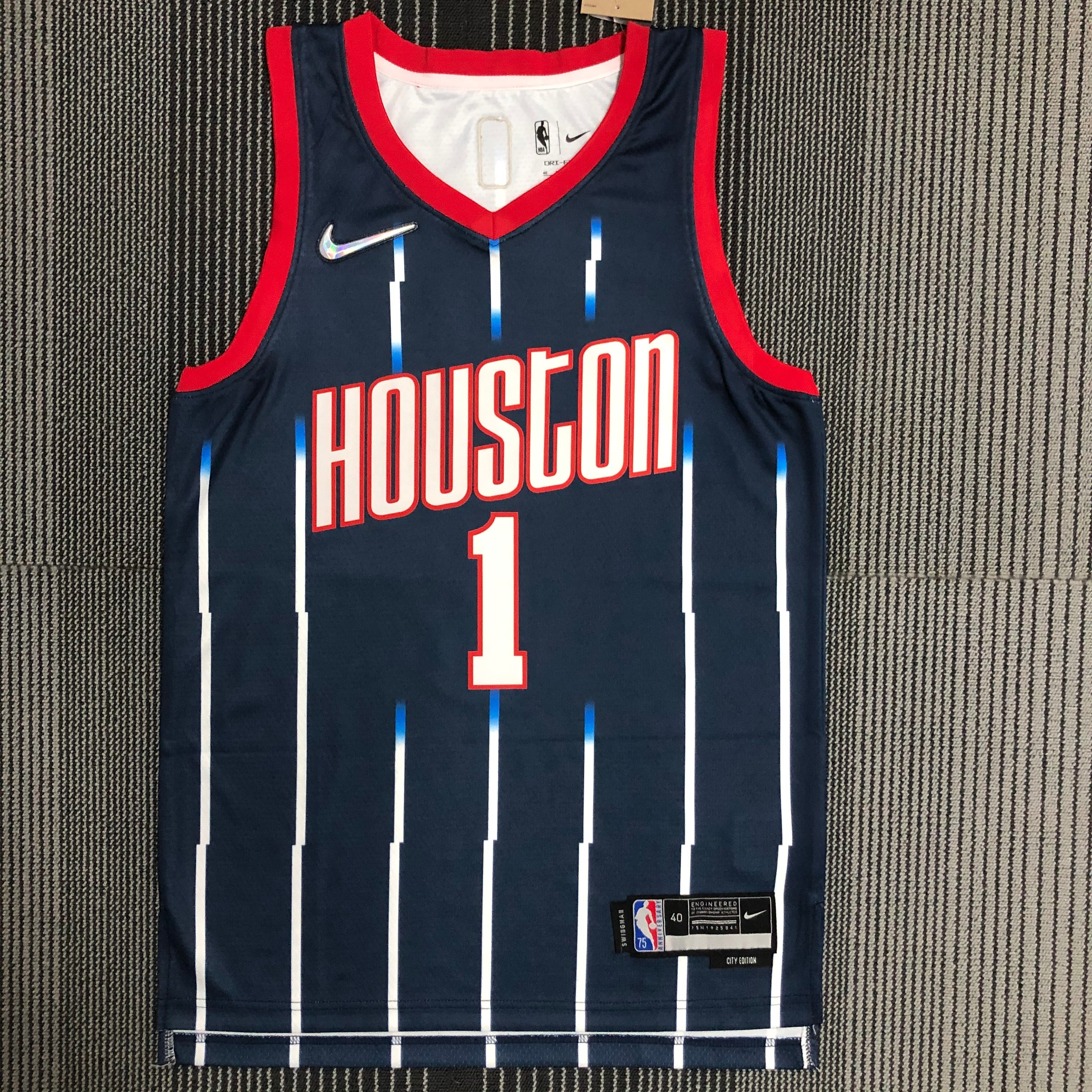 NBA Men Season 2022 Houston Rockets Blue #1 MCGRADY Jersey High Quality Name and Number Print - leoleo123123