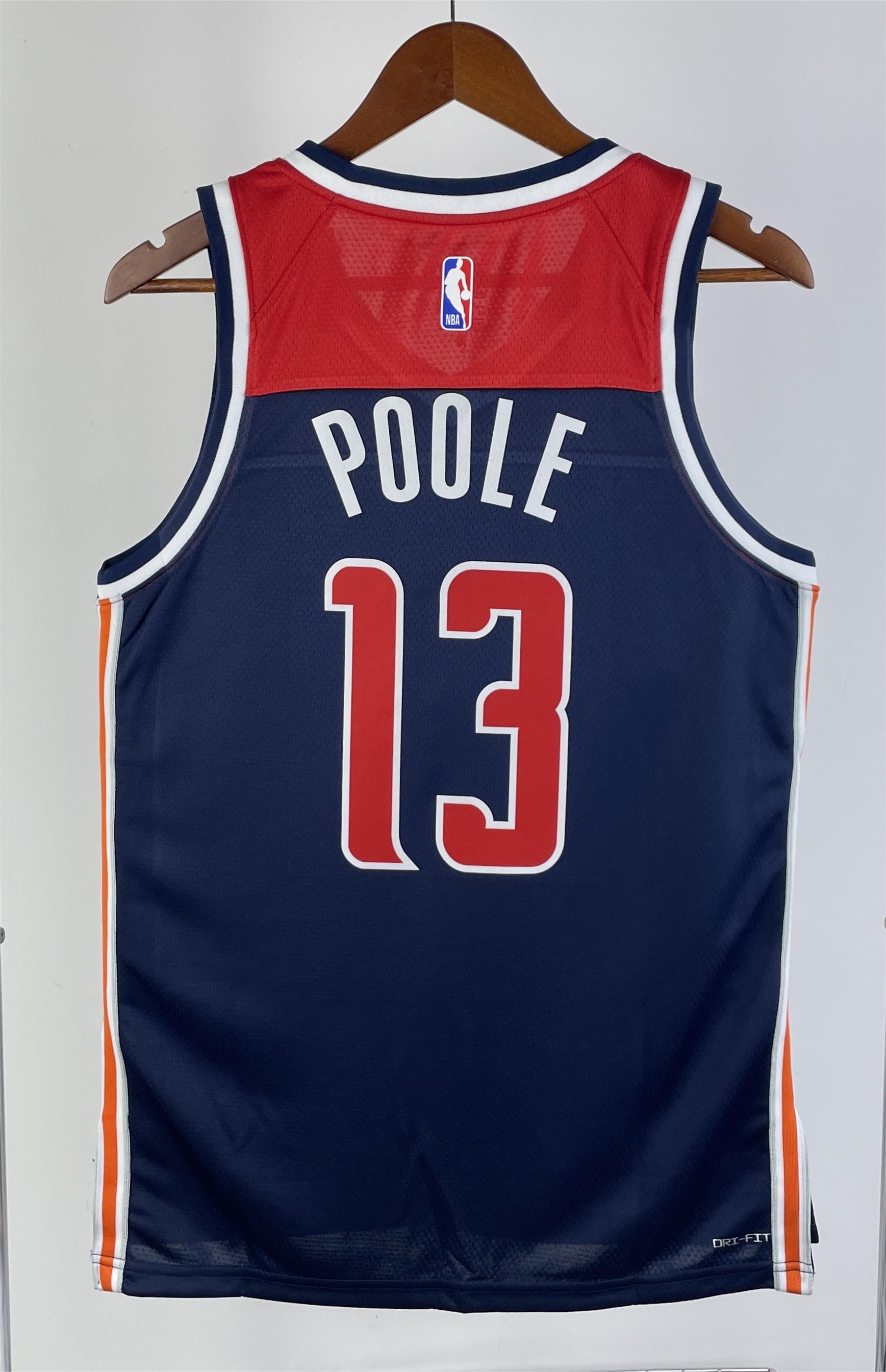 NBA Men 2023 Washington Wizards with Jordan Logo Dark Blue #13 POOLE Jersey High Quality Name and Number Print - leoleo123123