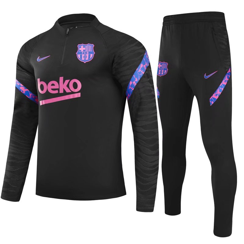 21-22 Barcelona Kids Black Sweater Tracksuit Thai Quality - leoleo123123