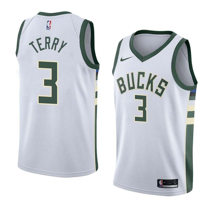 NBA Men Milwaukee Bucks White #3 TERRY Jersey High Quality Name and Number Print - leoleo123123