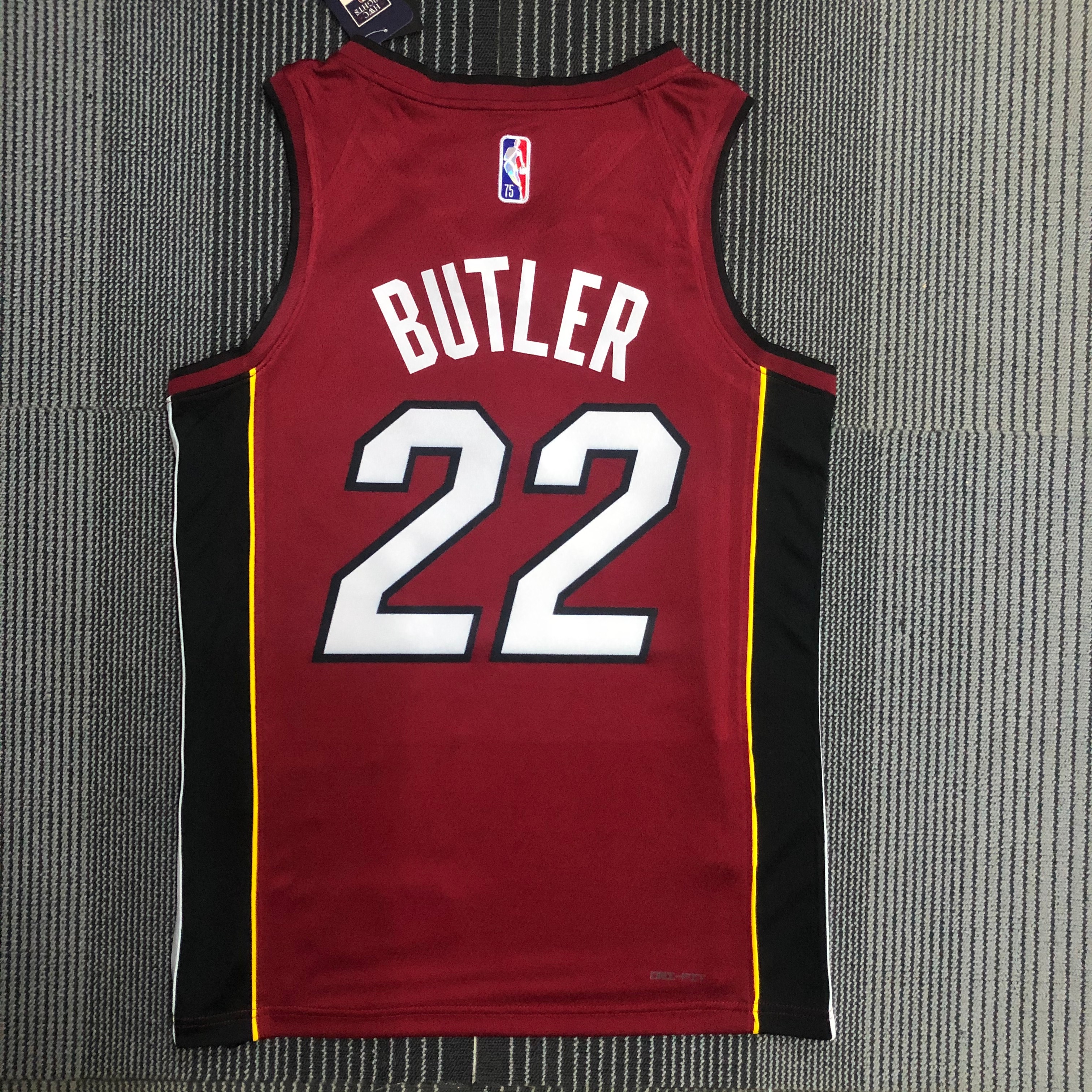 NBA Men 75th Anniversary Miami Heat Red #22 BUTLER Jersey High Quality Name and Number Print - leoleo123123