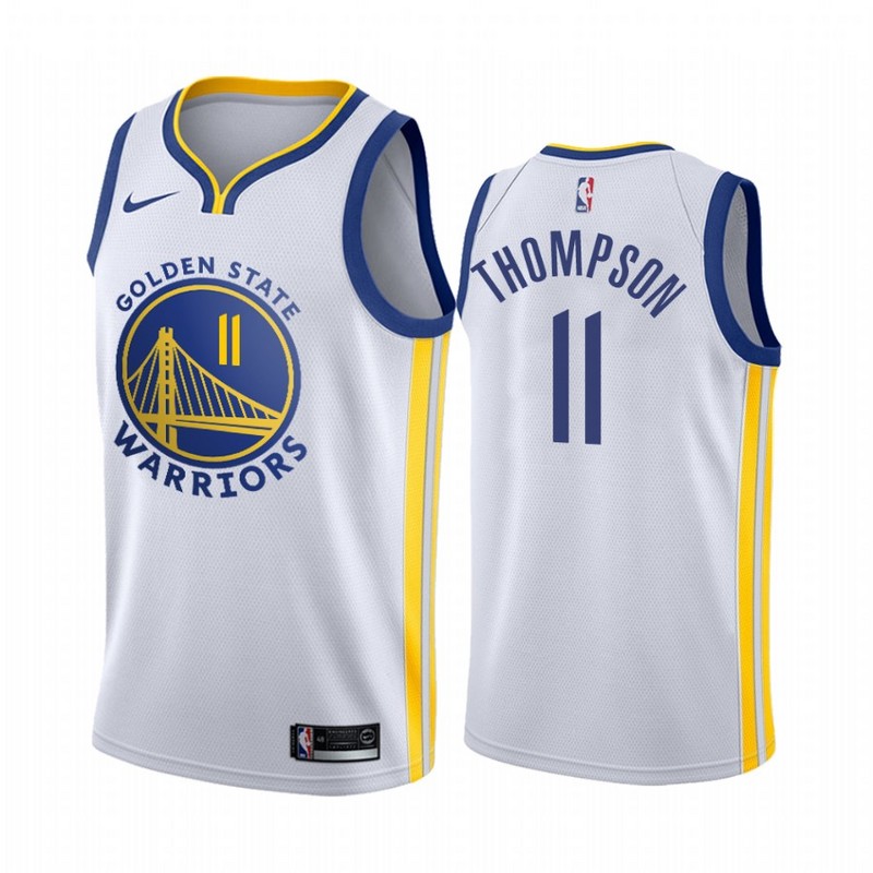 NBA Men Golden State Warriors 19-20 Season White #11 THOMPSON Jersey High Quality Name and Number Print - leoleo123123
