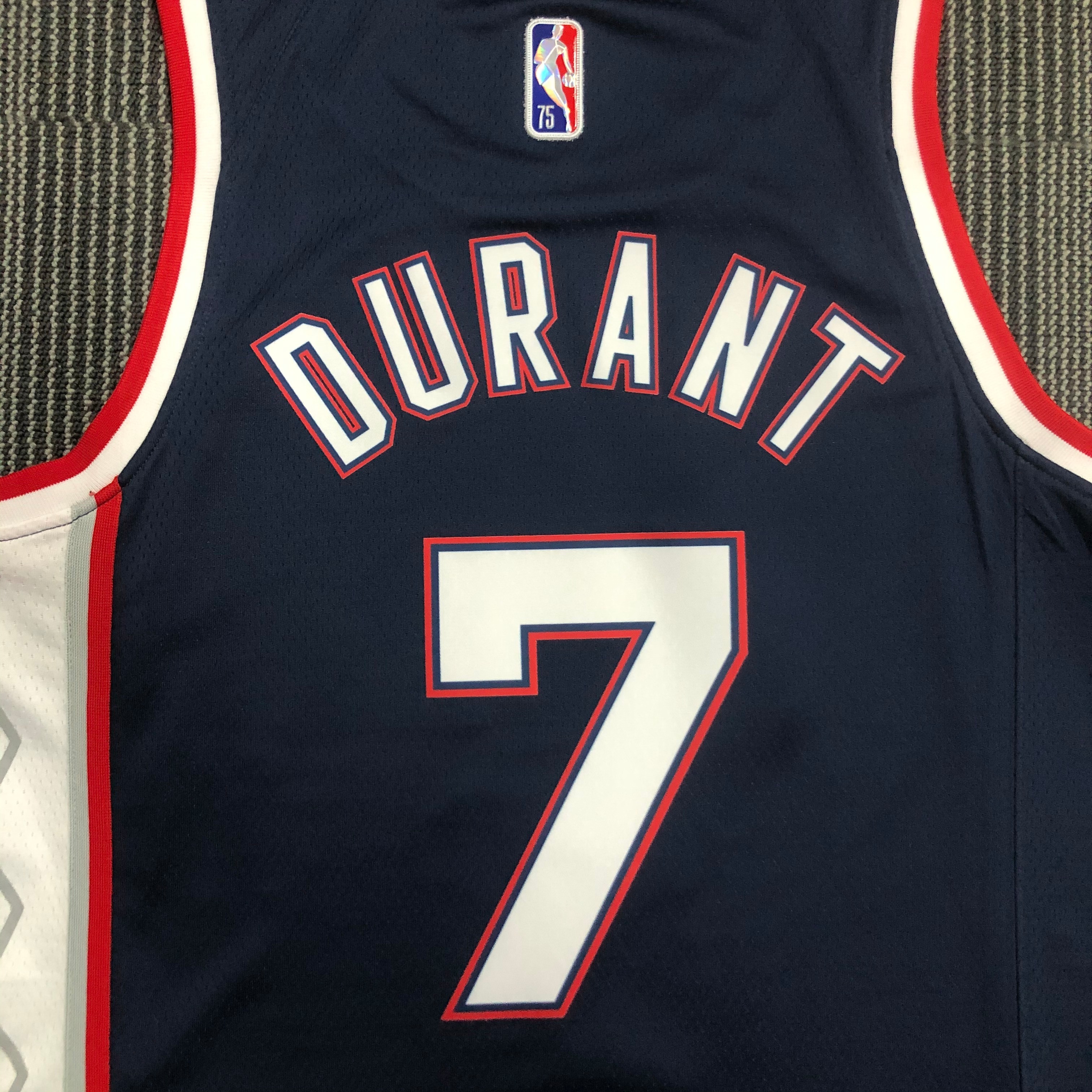 NBA Season 2022 75th Anniversary Brooklyn Nets Black #7 DURANT Jersey High Quality Name and Number Print - leoleo123123