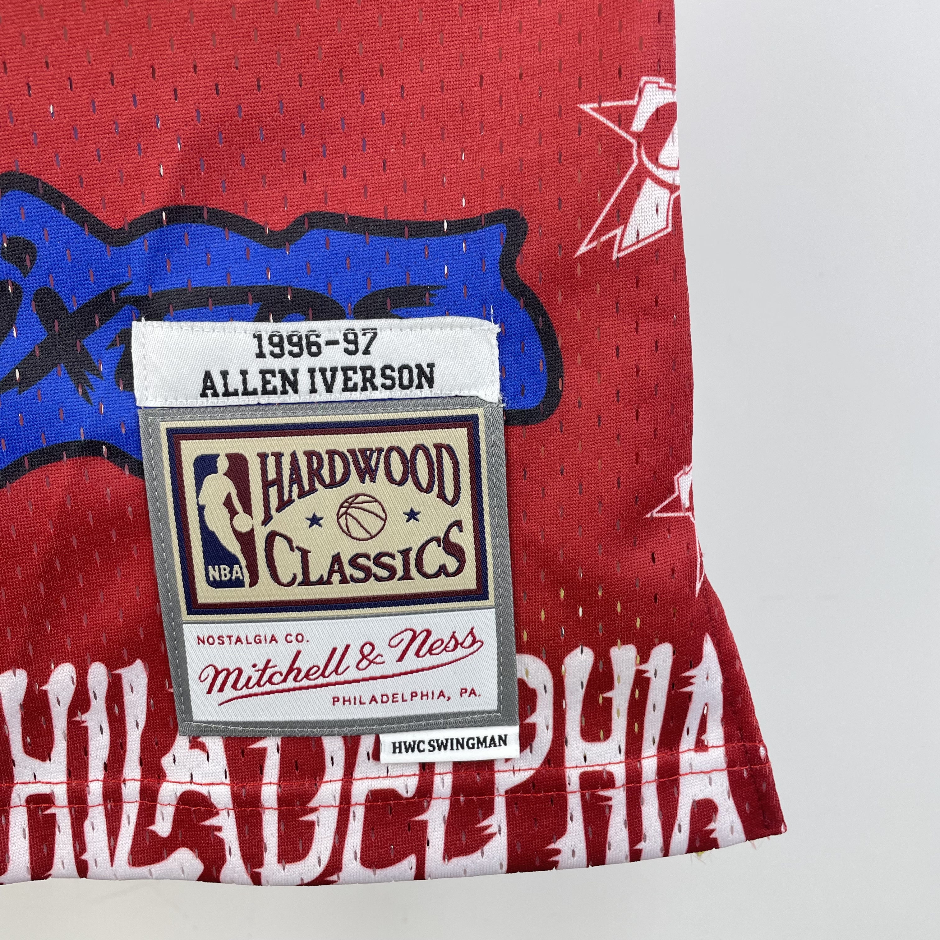NBA Men 1996-97 Philadelphia 76ers Red #3 IVERSON Swingman Jersey - leoleo123123