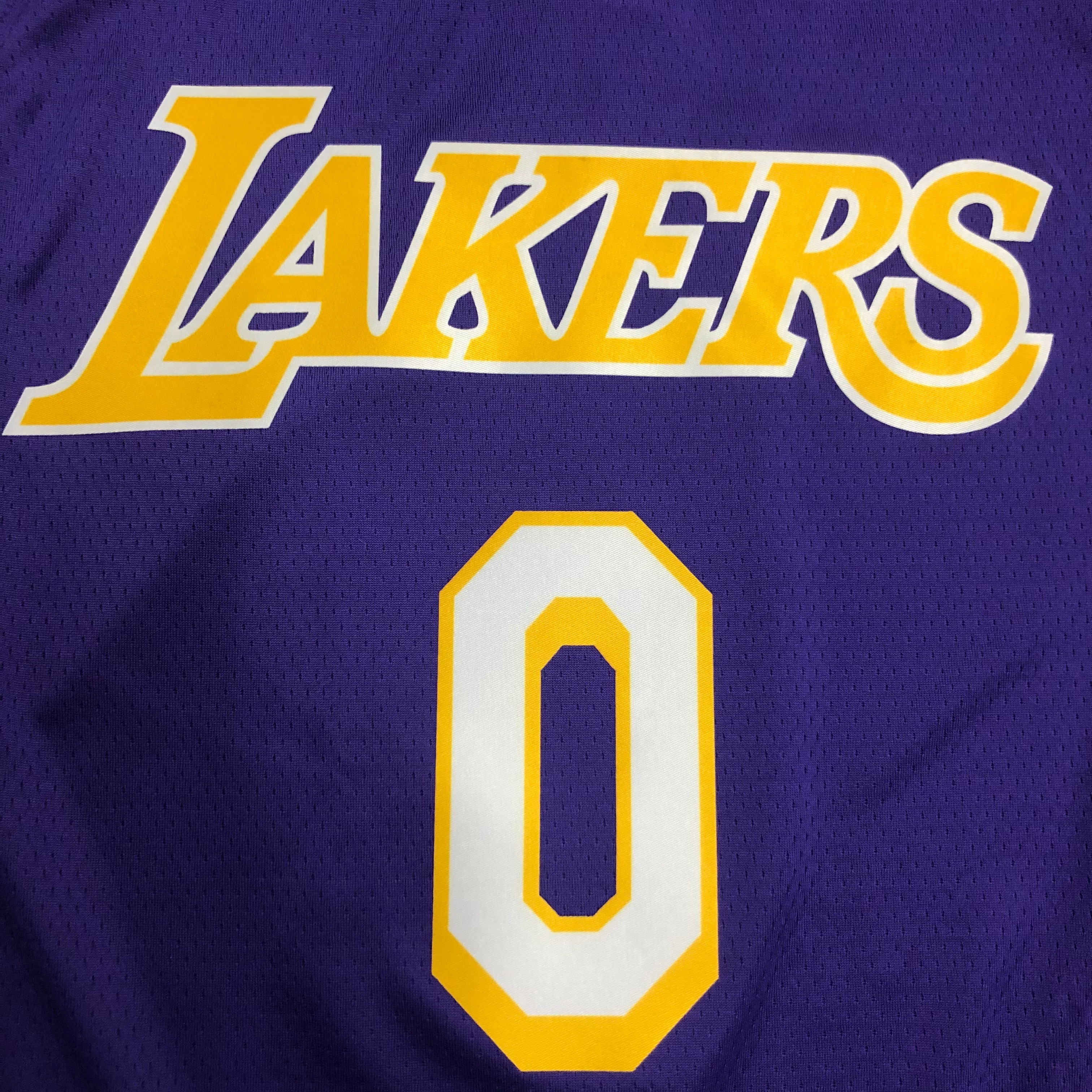 NBA Men Los Angeles Lakers Purple #0 WESTBROOK V-neck Jersey High Quality Name and Number Print - leoleo123123