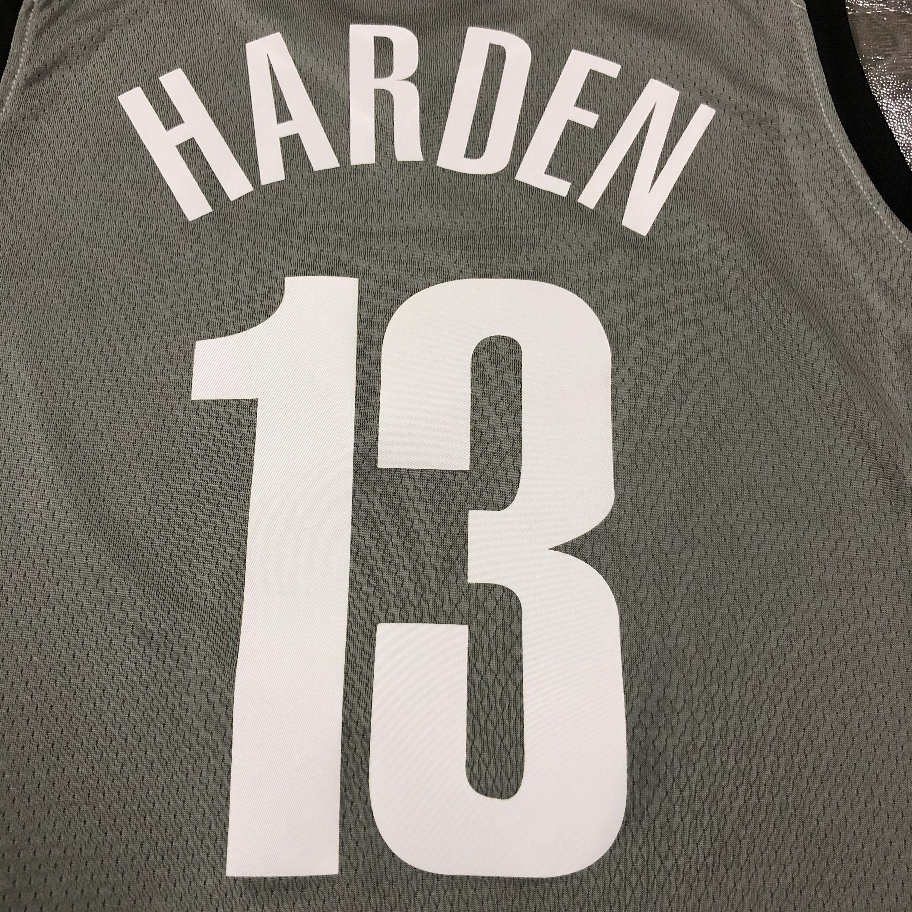 NBA Men New Brooklyn Nets Grey City #13 HARDEN Jersey High Quality Name and Number Print - leoleo123123