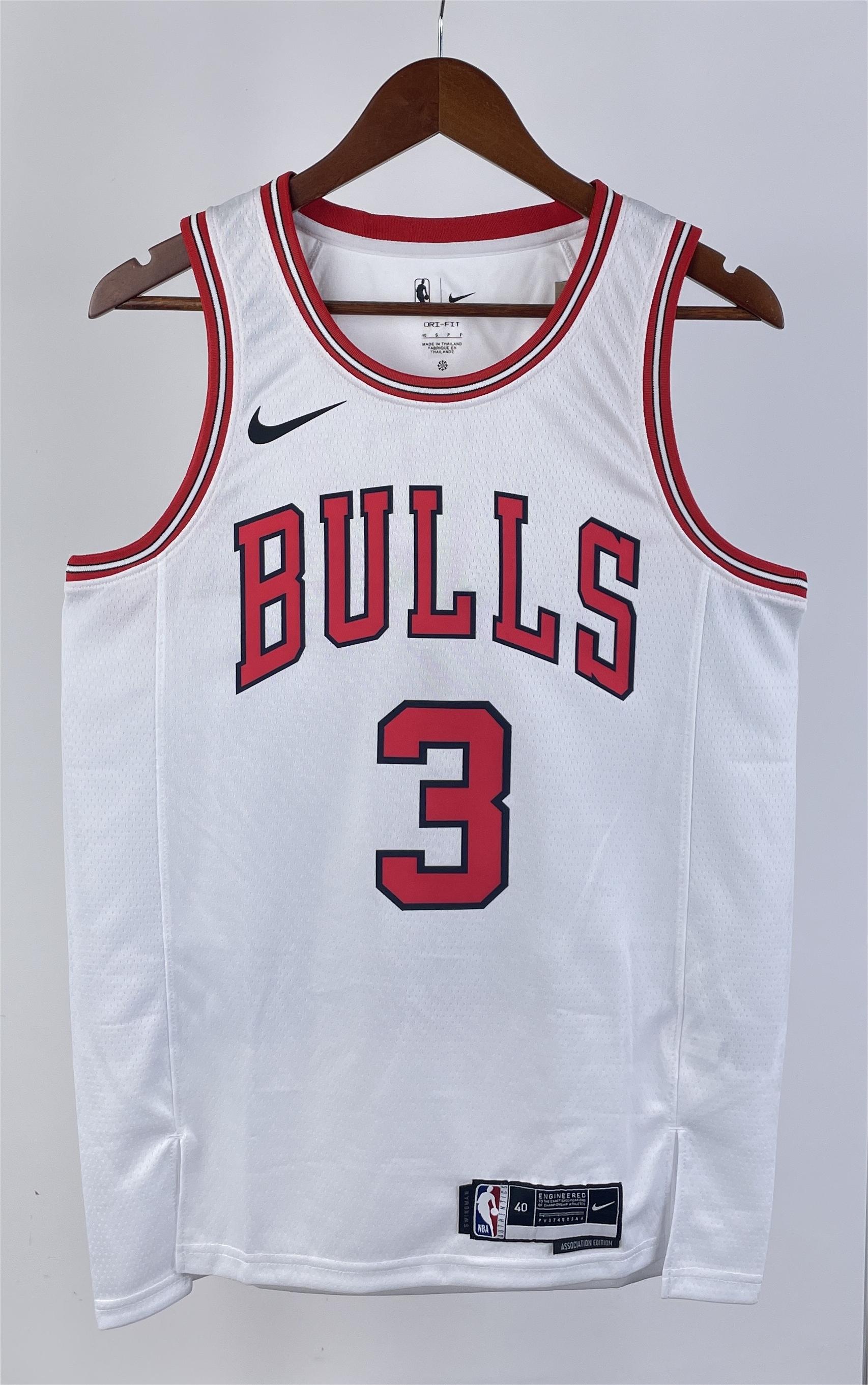 NBA Men 2023 Chicago Bulls White #3 WADE Jersey High Quality Name and Number Print - leoleo123123