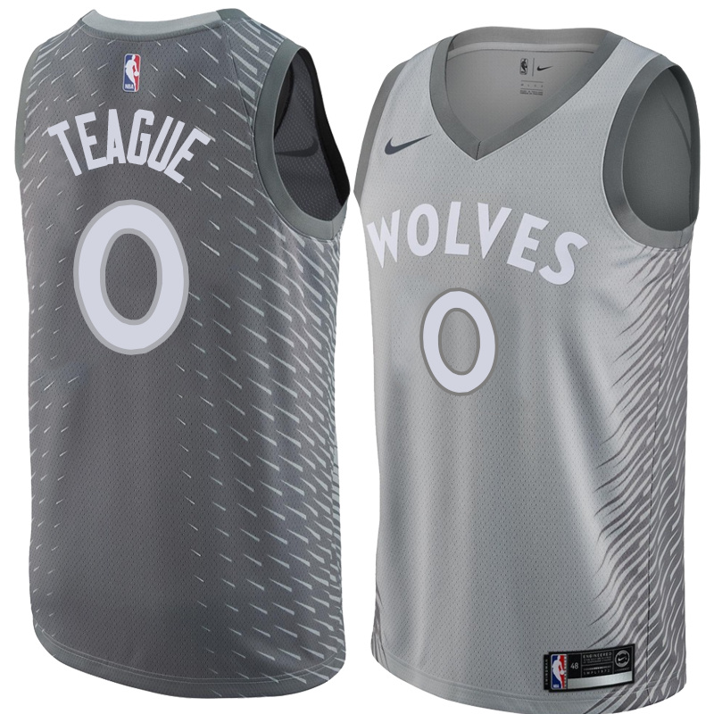 NBA Men Minnesota Timberwolves Grey City #0 TEAGUE Jersey High Quality Name and Number Print - leoleo123123